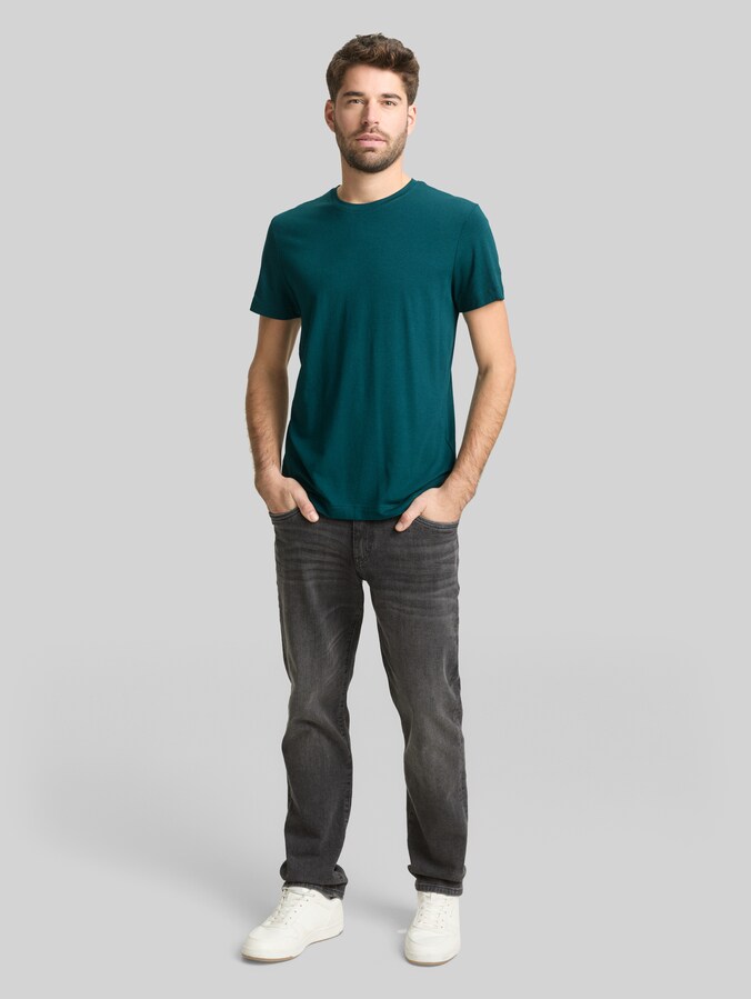 Basic getailleerd T-shirt door Men, Deep Meadow Green