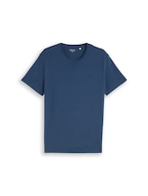 Nicht ausgewählt, T-Shirt mit Logo-Stickerei von Tom Tailor, blau