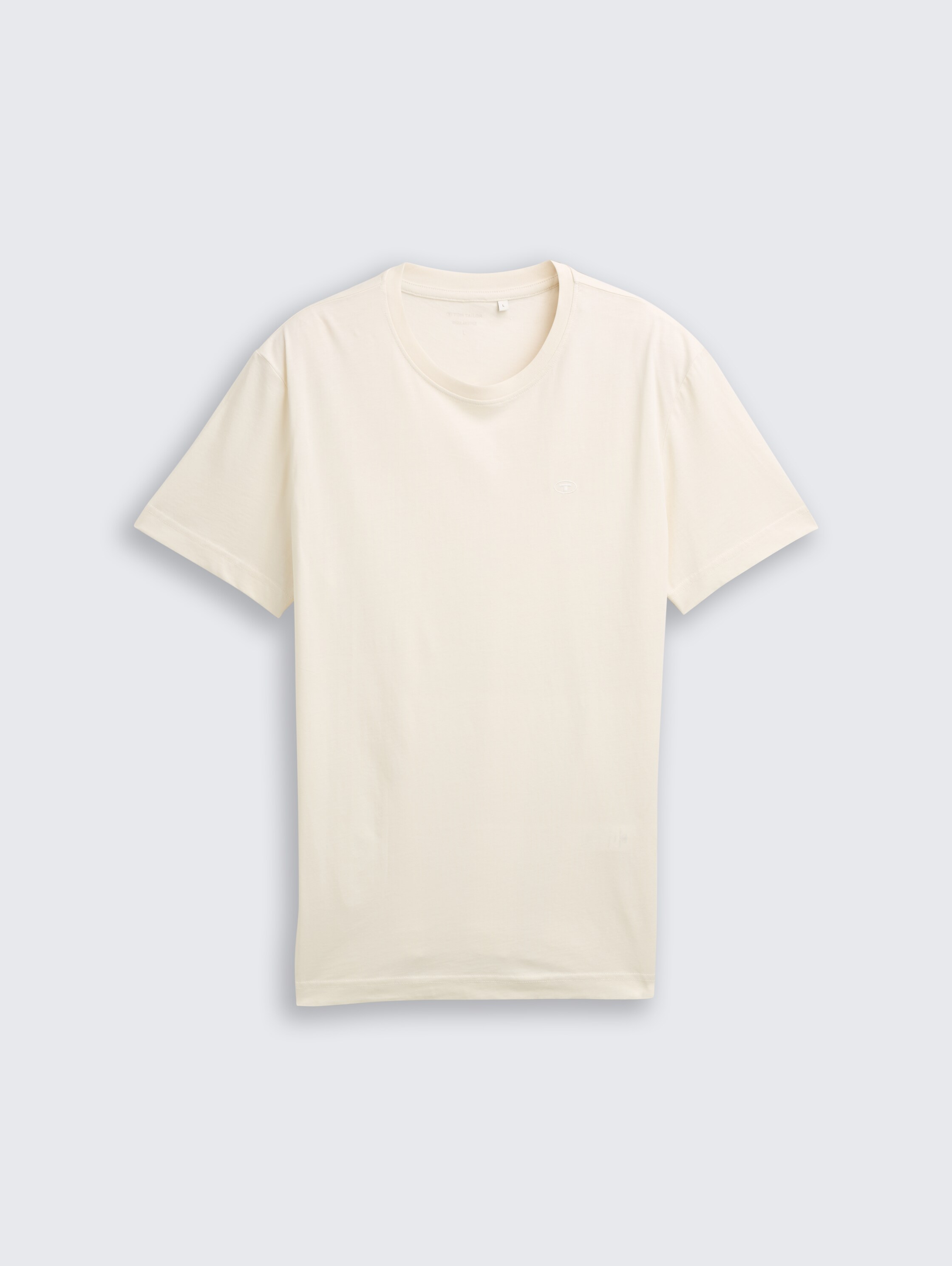 T-Shirt mit Logo-Stickerei - Gardenia White - Vorder-Produkt-Ansicht