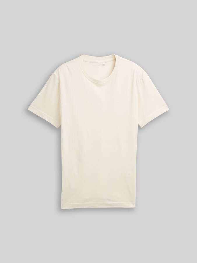 T-shirt with embroidered logo by Men, Gardenia White
