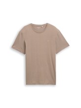 Non sélectionné, T-shirt avec logo brodé par Tom Tailor, brunir
