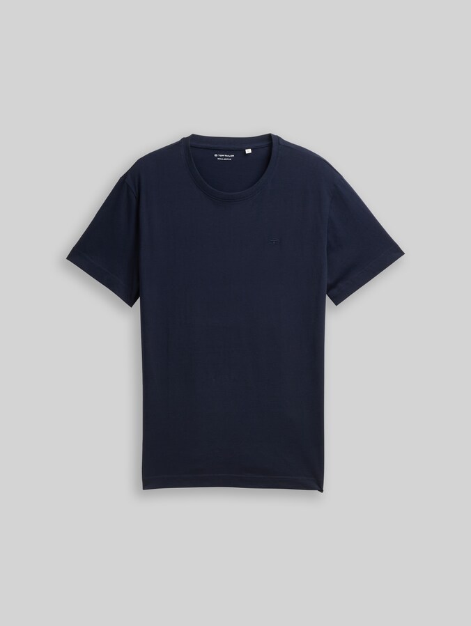 T-shirt with embroidered logo by Men, sky captain blue