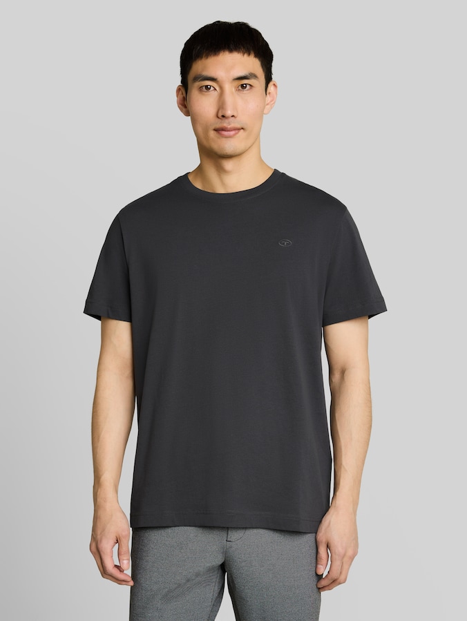 T-shirt met geborduurd logo door Men, Tarmac Grey