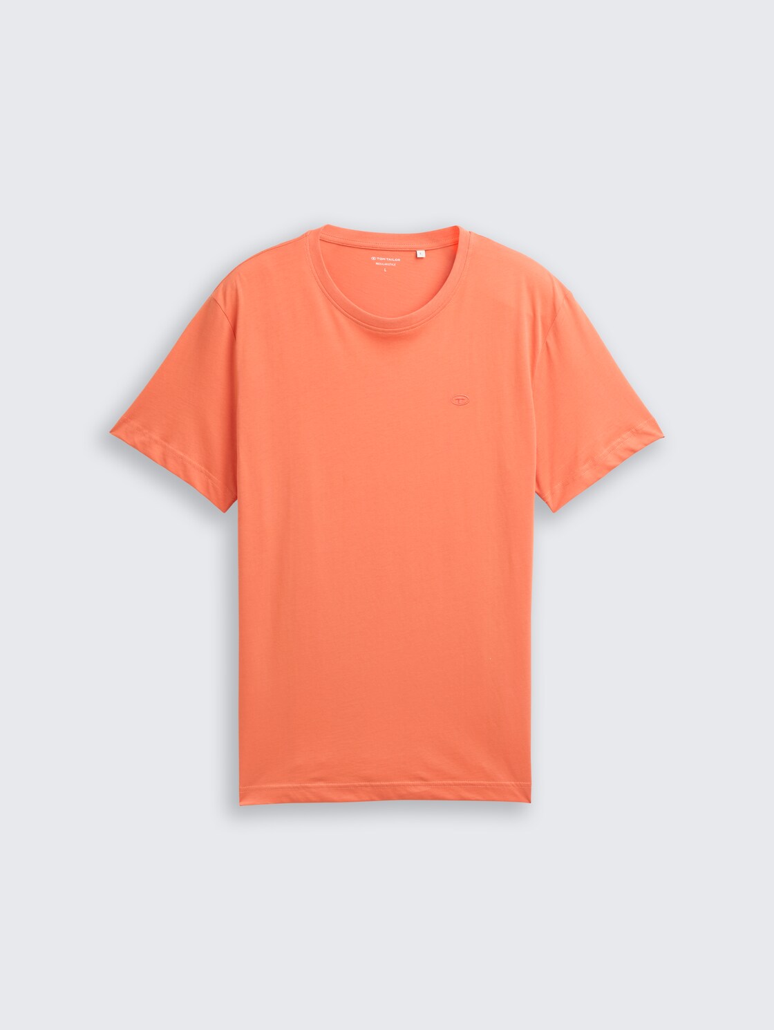 T-Shirt mit Logo-Stickerei - Wild Coral - Vorder-Produkt-Ansicht