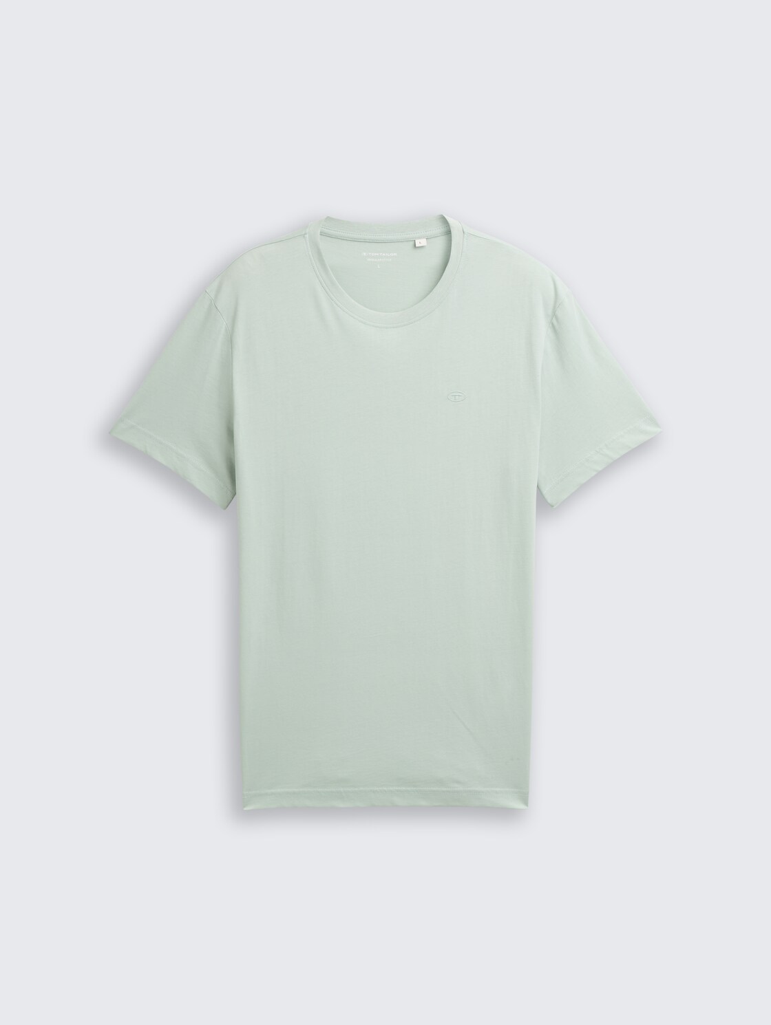 T-Shirt mit Logo-Stickerei - soft greyish green - Vorder-Produkt-Ansicht