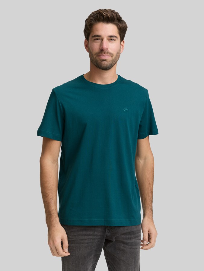 T-Shirt mit Logo-Stickerei von Men, Deep Meadow Green