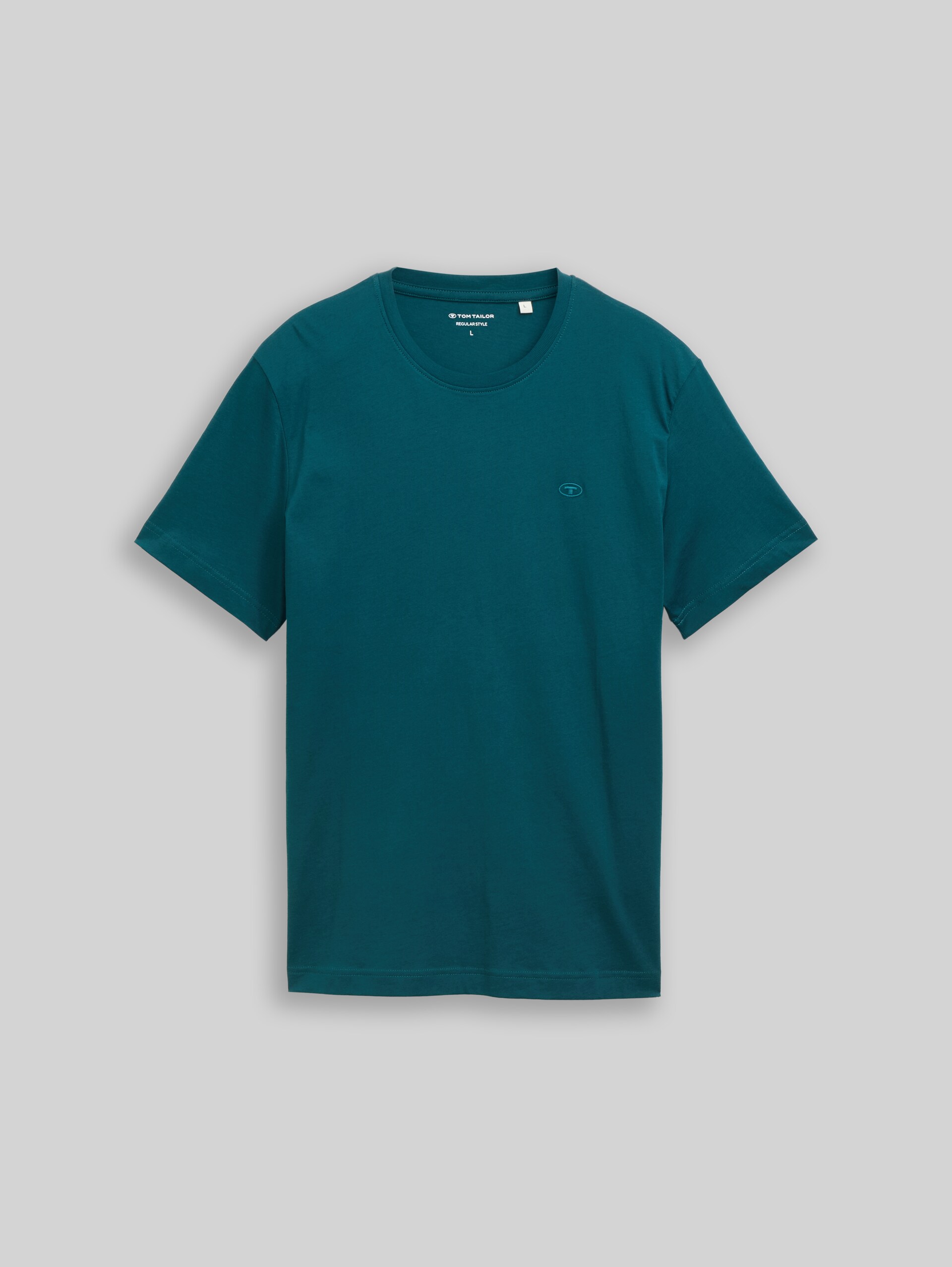 T-Shirt mit Logo-Stickerei - Deep Meadow Green - Vorder-Produkt-Ansicht