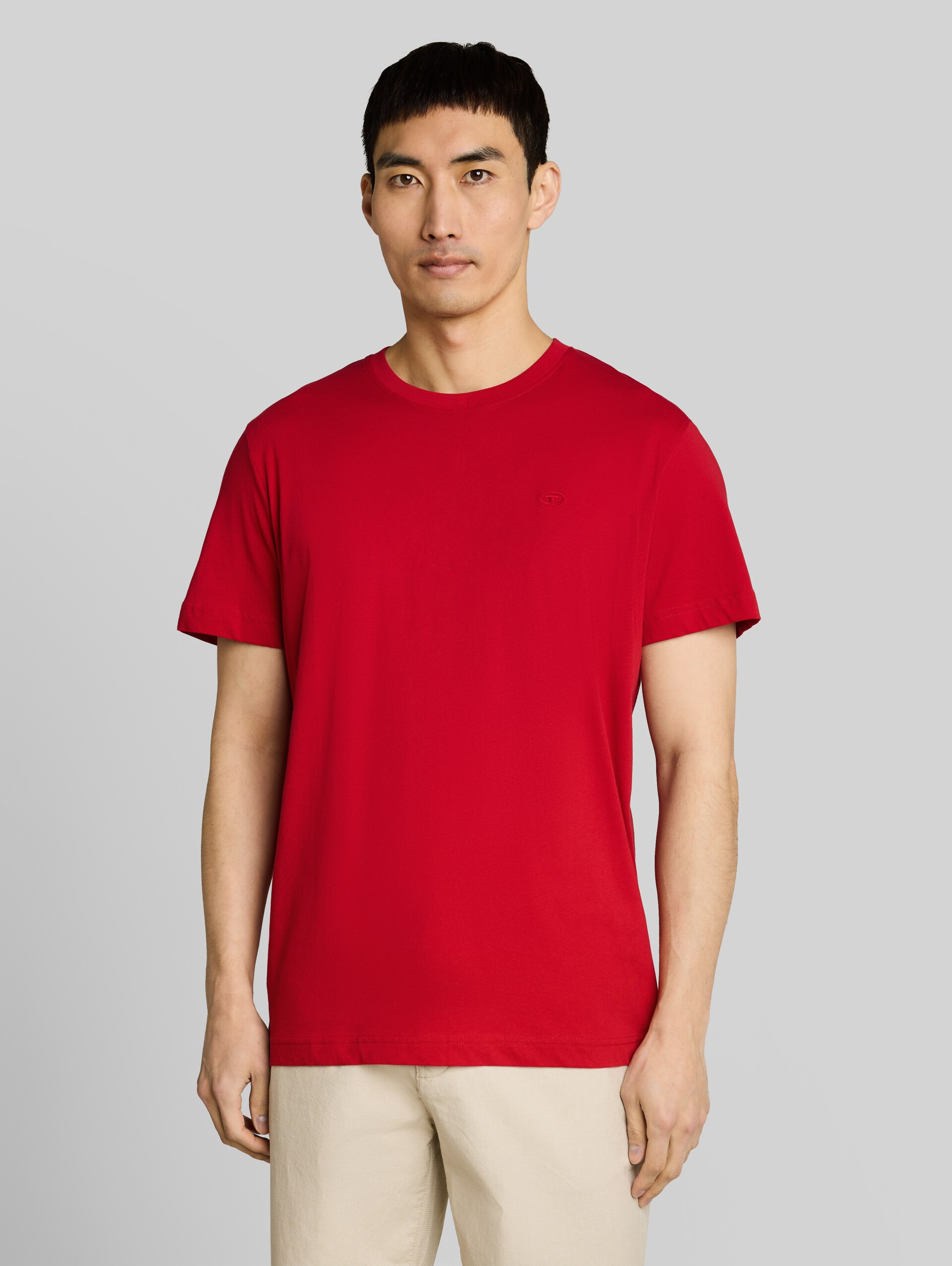 T-shirt avec logo brodé - Samba Red - Découpe Vue de face du modèle