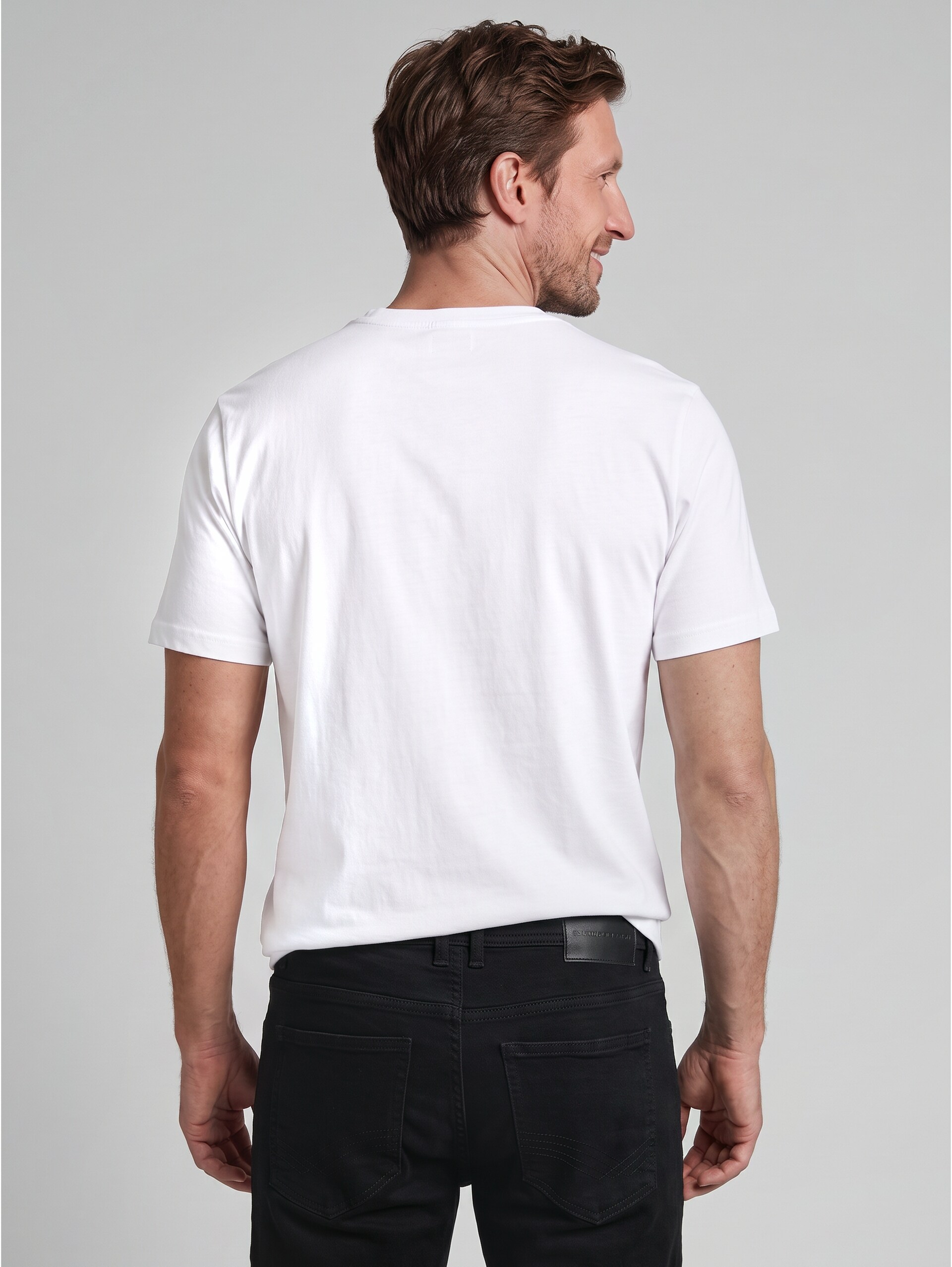 T-Shirt 1/2 - White - Découpe Vue arrière du modèle