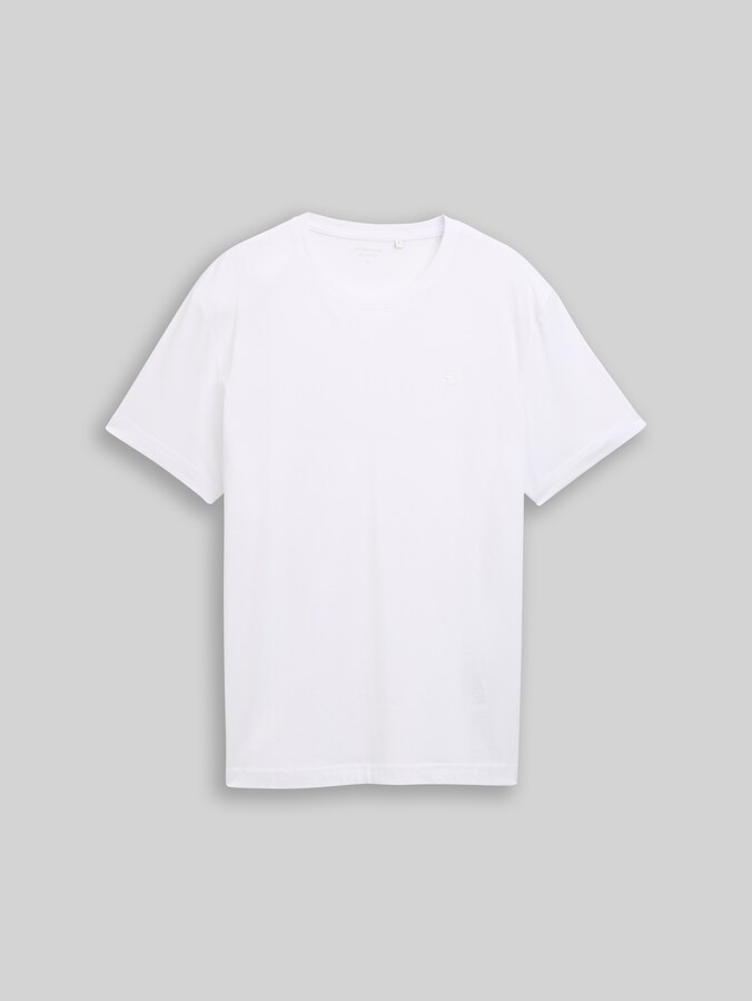 T-shirt met geborduurd logo door Men, White