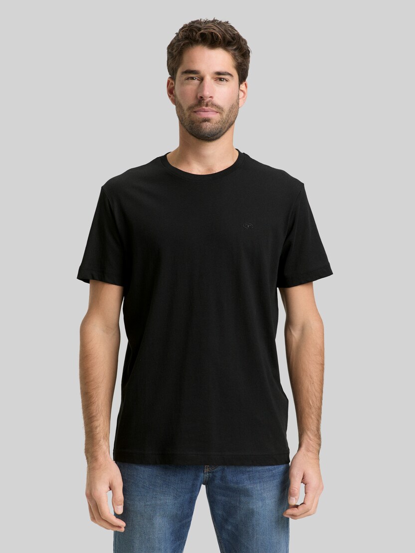 T-shirt met geborduurd logo door Men, Black