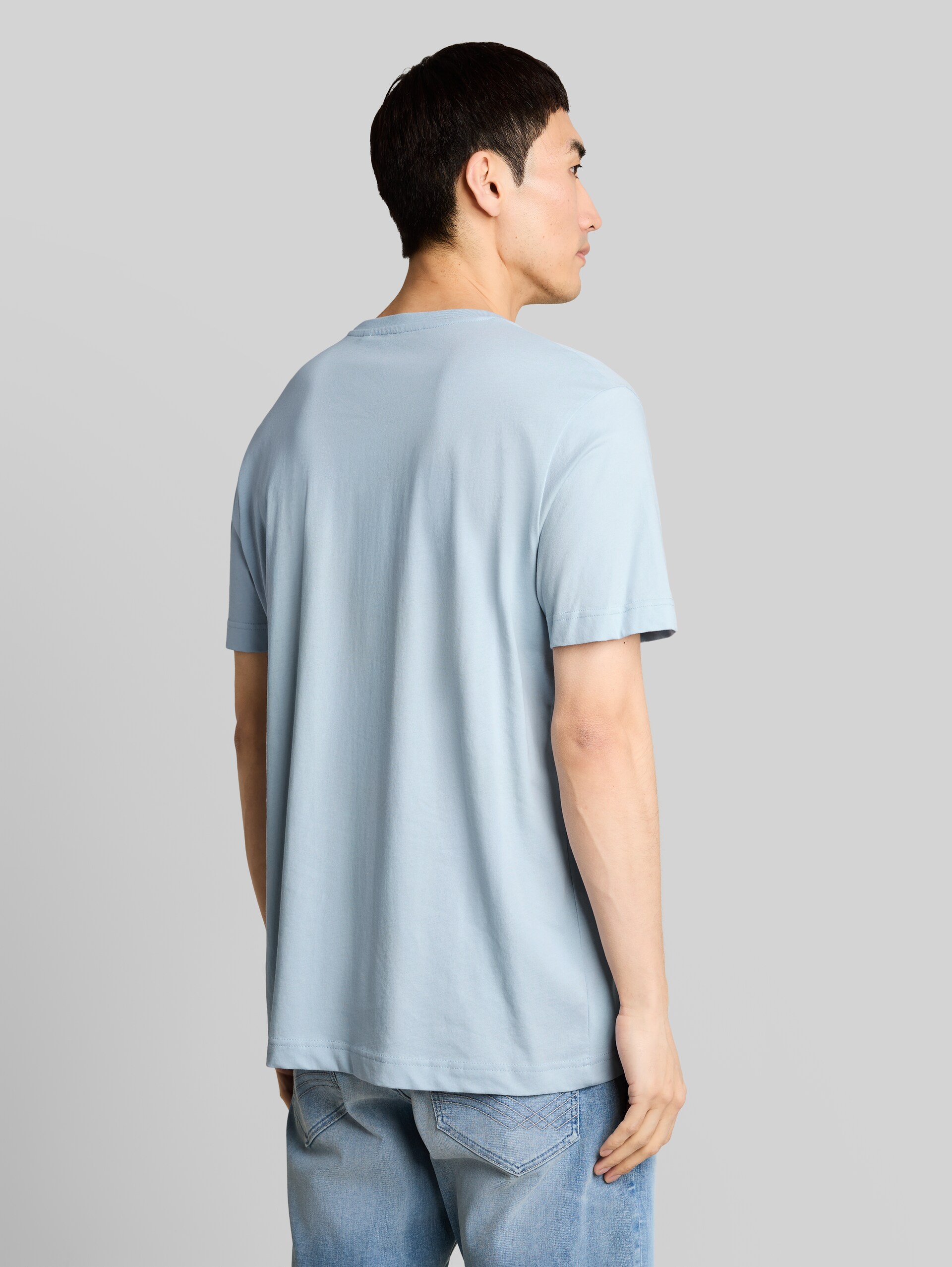 T-shirt avec logo brodé - light blue grey - Découpe Vue arrière du modèle