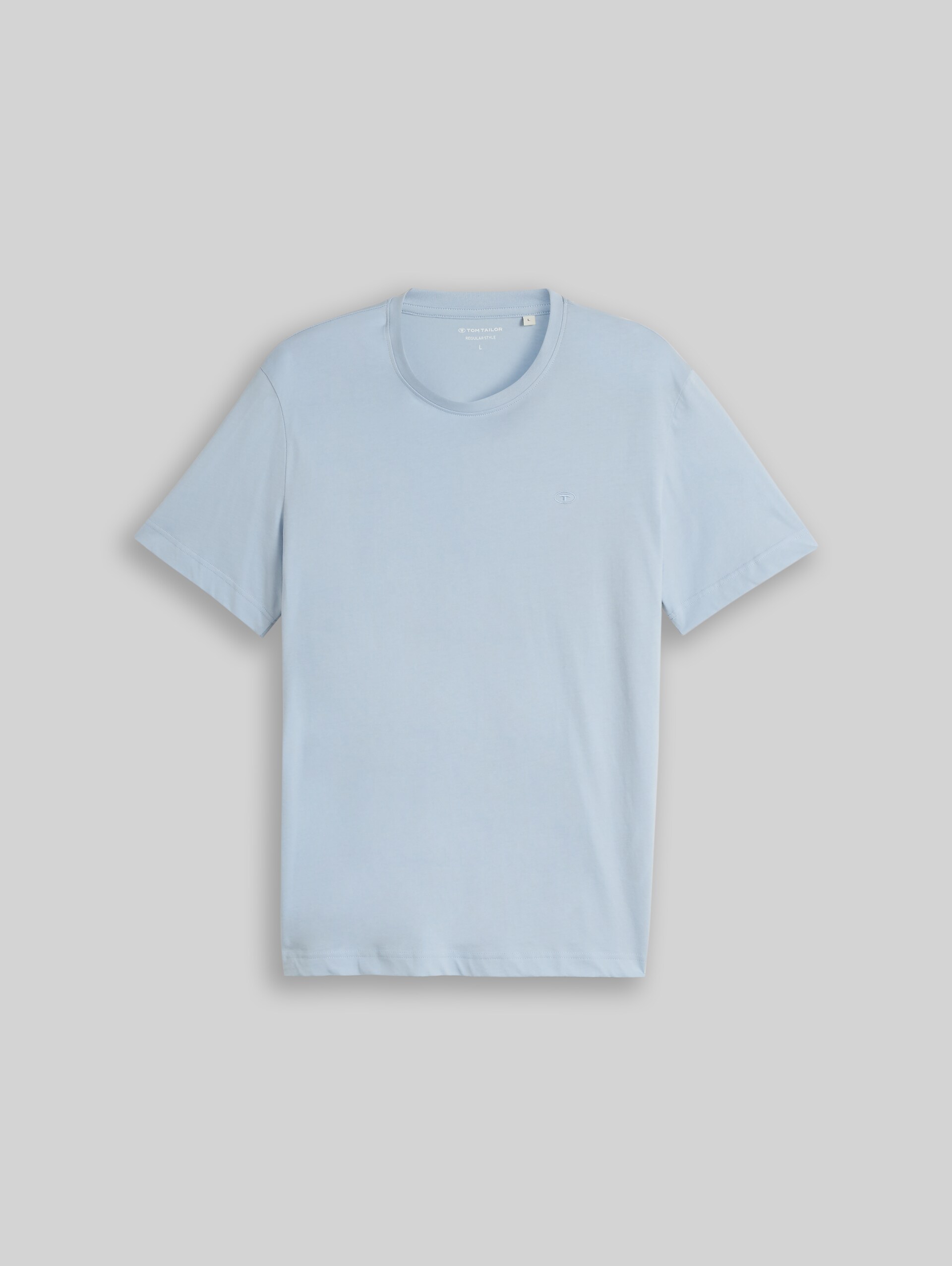 T-shirt avec logo brodé - light blue grey - Vue de face du produit