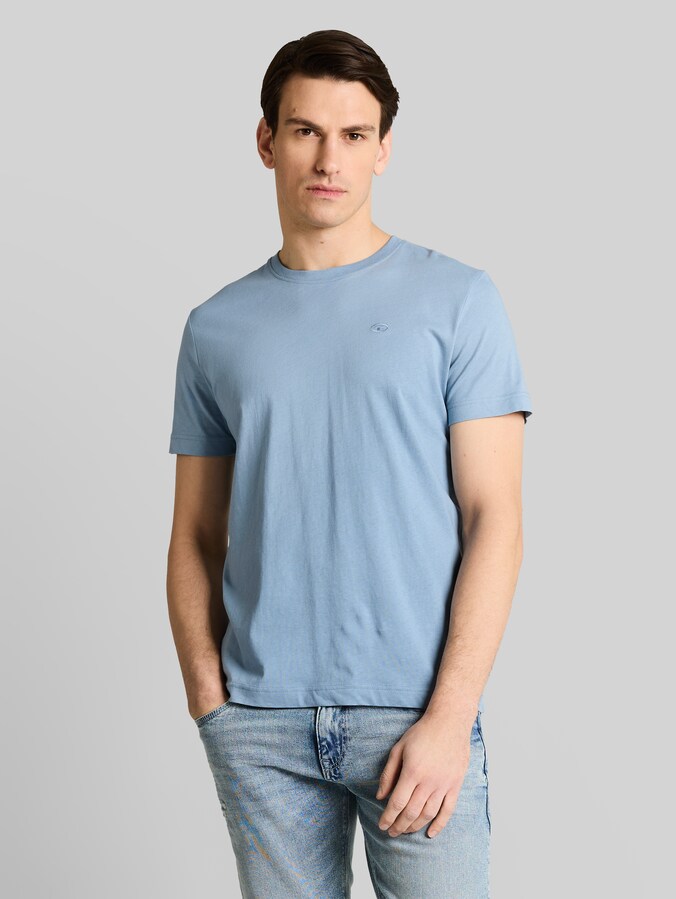 T-shirt met geborduurd logo door Men, mountain spring blue