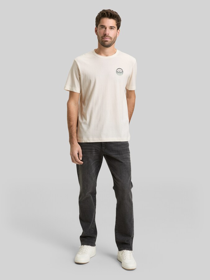 T-shirt with a print by Men, Gardenia White
