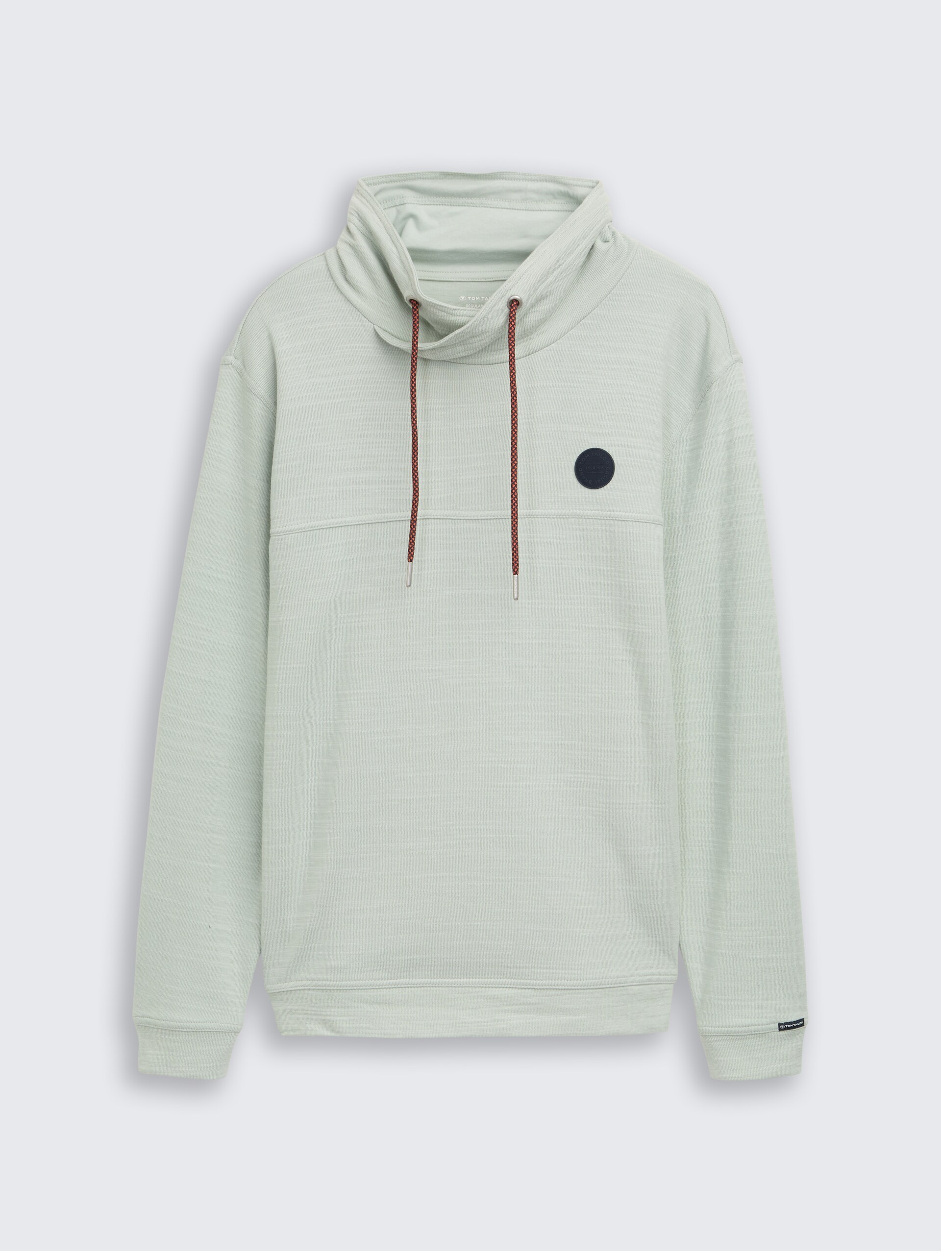 Snood Langarmshirt mit Logo-Badge - soft greyish green - Vorder-Produkt-Ansicht