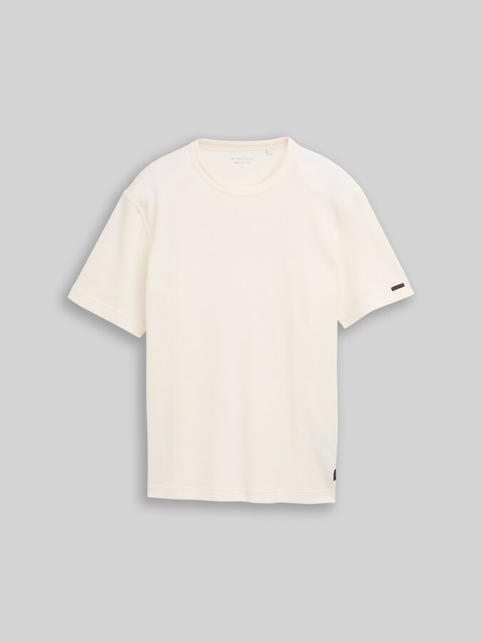 T-Shirt mit Waffelstruktur von Men, Gardenia White