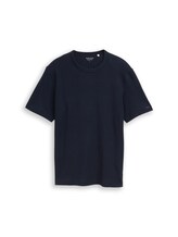 Ausgewählt, T-Shirt mit Waffelstruktur von Tom Tailor, blau