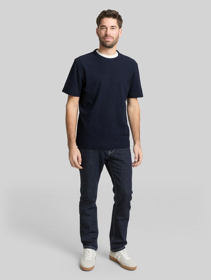 T-Shirt mit Waffelstruktur von Men, sky captain blue