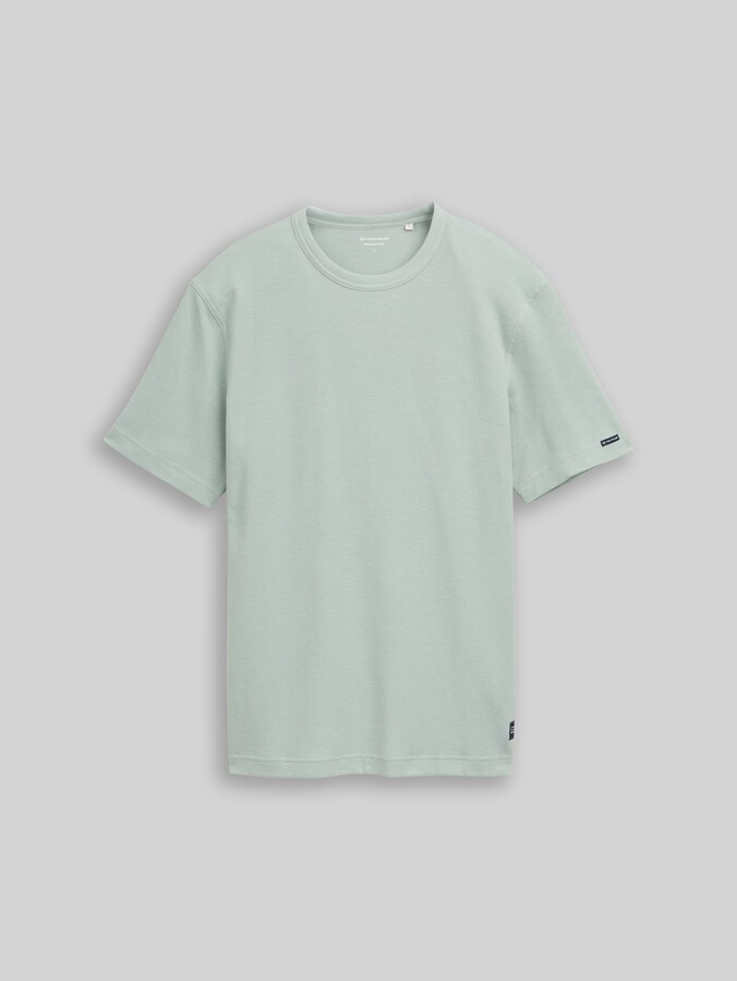 T-shirt à texture gaufrée par Men, soft greyish green