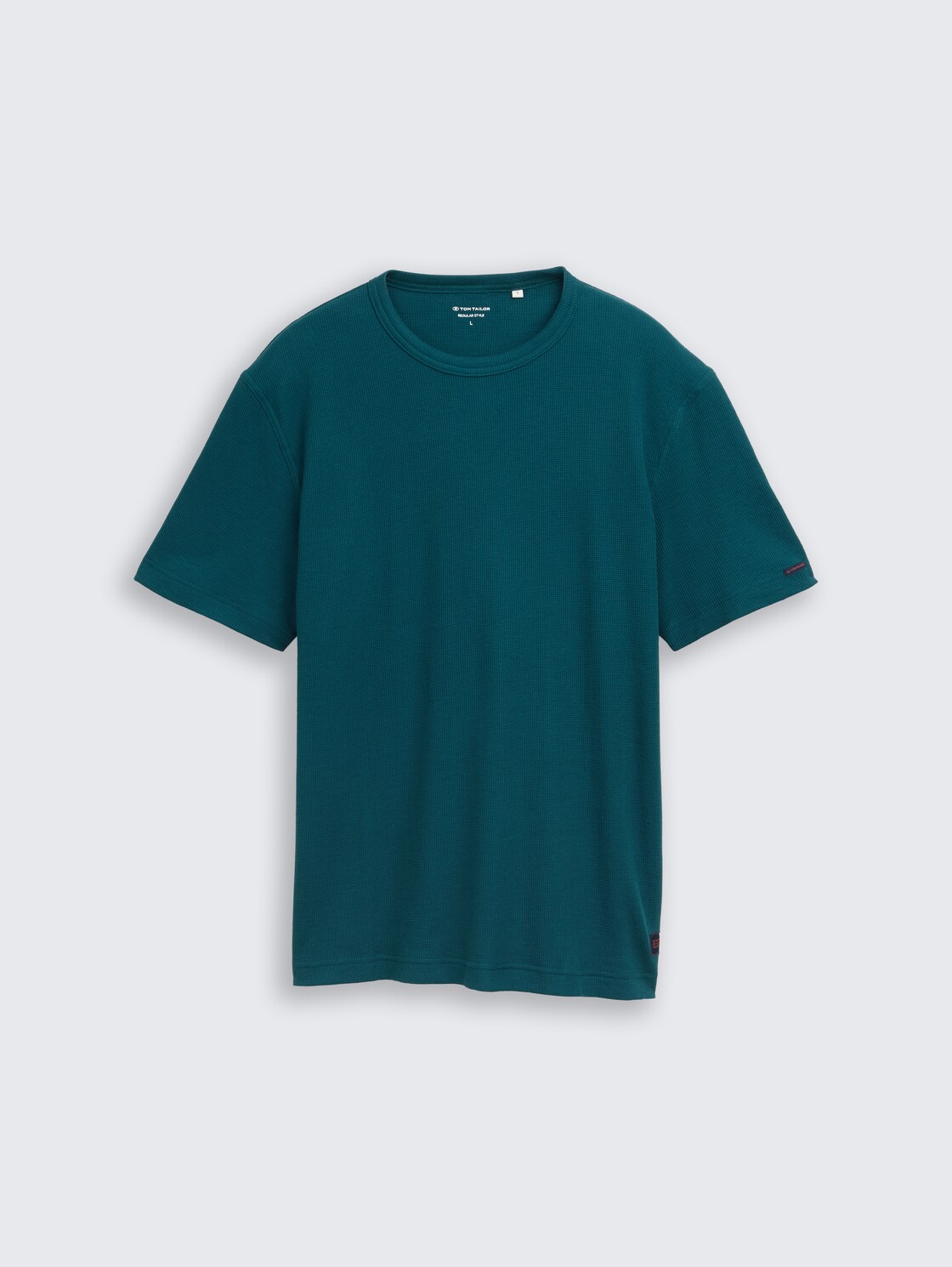 T-Shirt mit Waffelstruktur - Deep Meadow Green - Vorder-Produkt-Ansicht