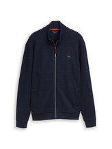 Ausgewählt, Sweatjacke mit Logo-Badge von Tom Tailor, blau