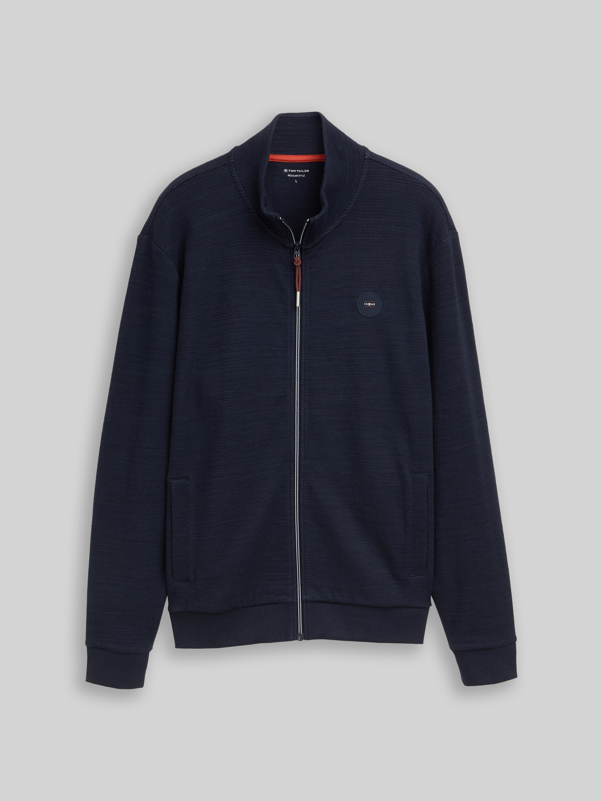 Sweat jacket with logo badge - sky captain blue - Front product view