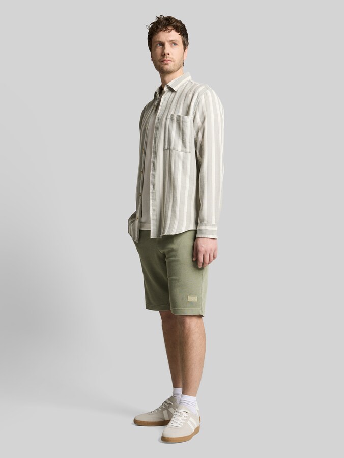 Short met wafelstructuur door Men, Greyish Shadow Olive