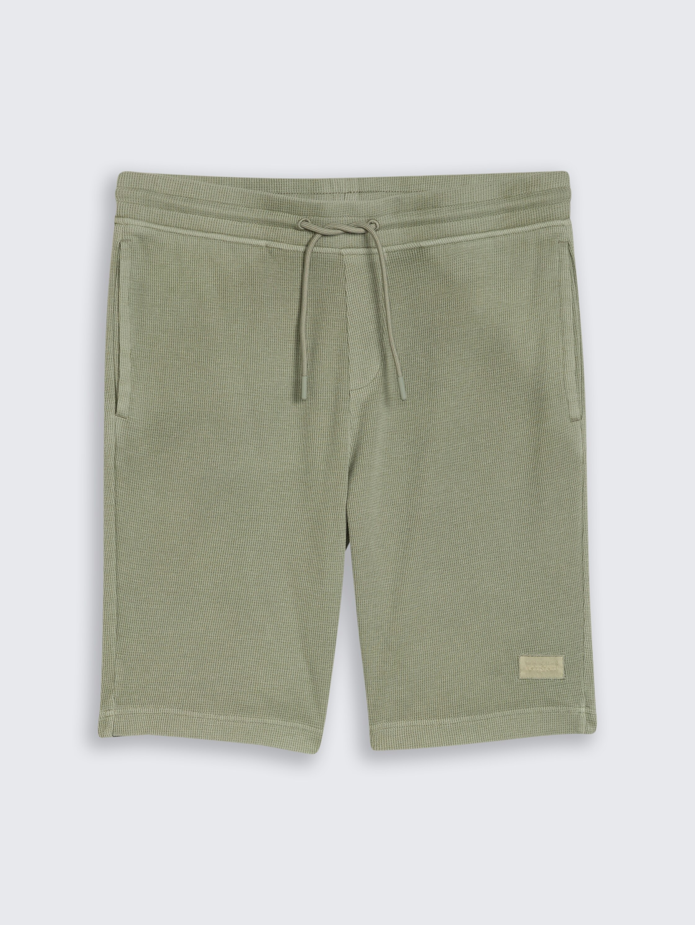 Short à texture gaufrée - Greyish Shadow Olive - Vue de face du produit