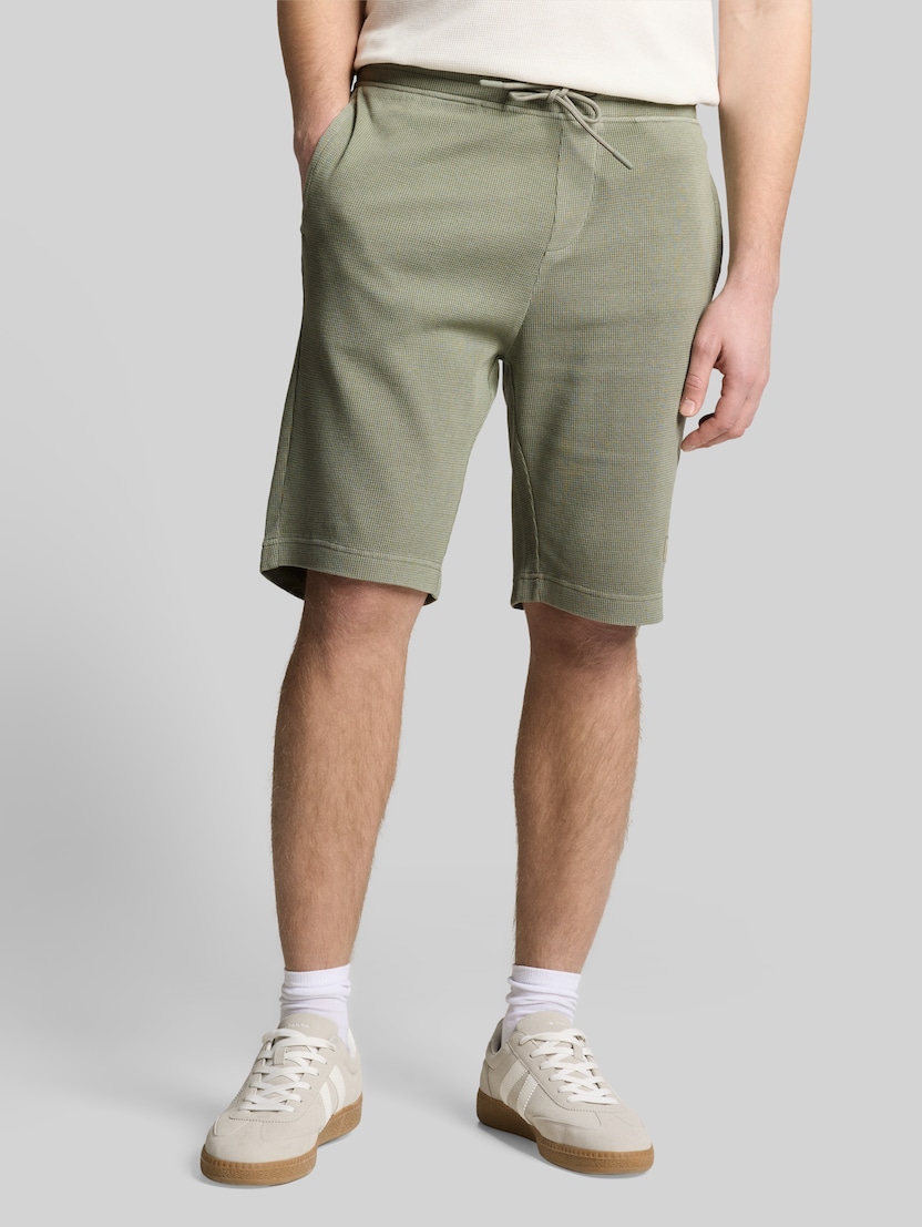 Shorts mit Waffelstruktur von Men, Greyish Shadow Olive