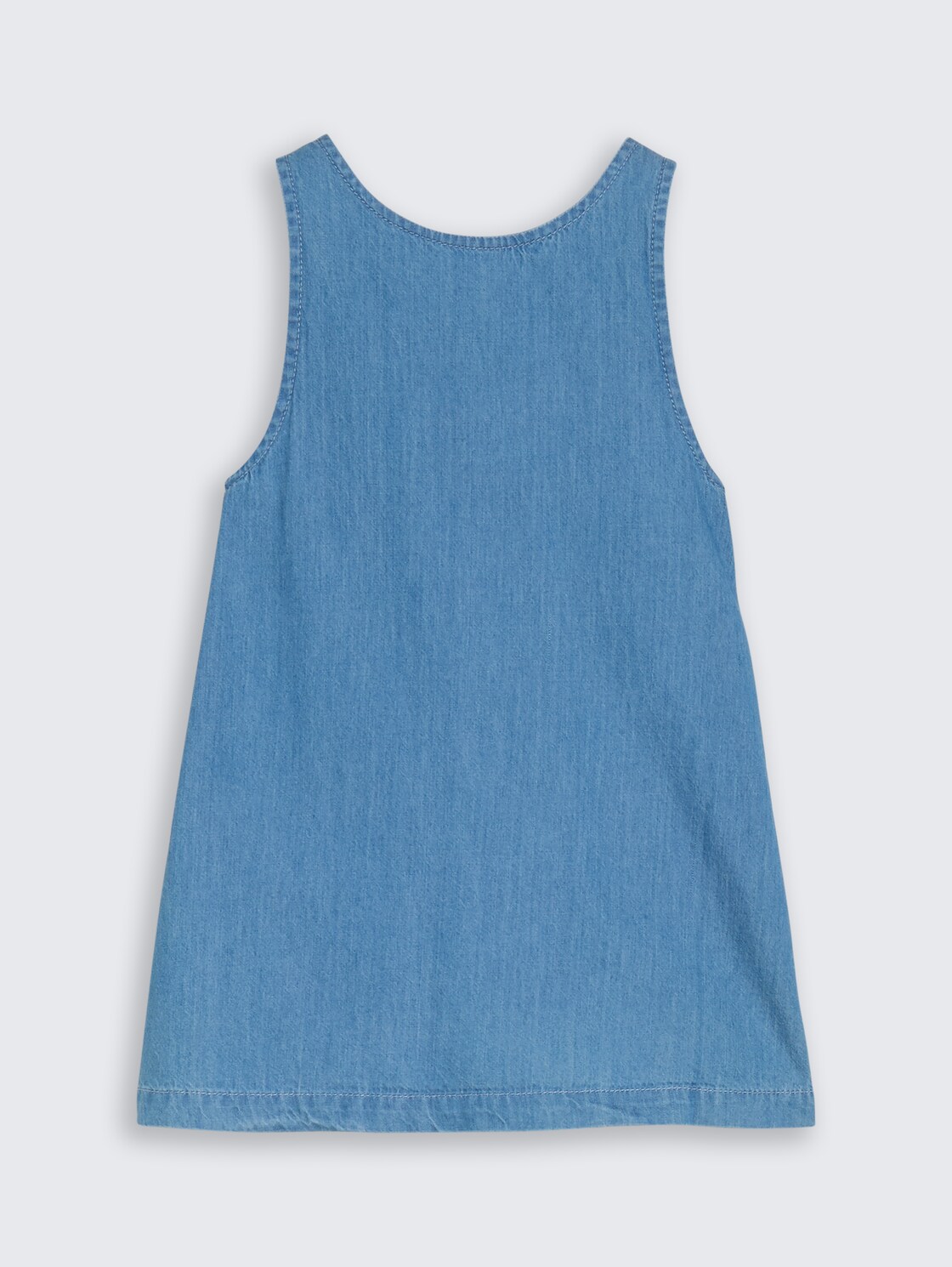 Midi dress with heart pockets - mid stone bright blue denim