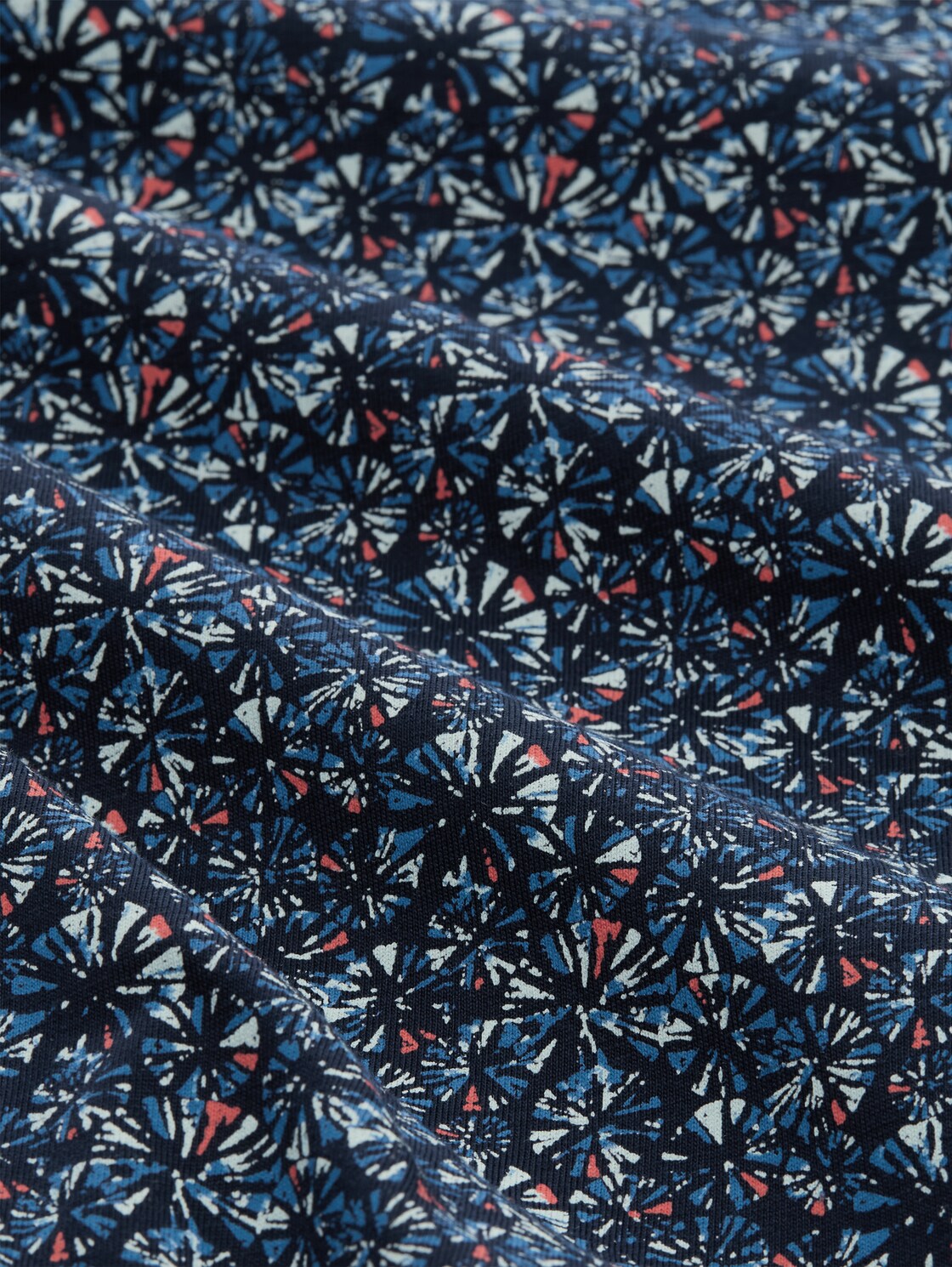 Fitted Poloshirt mit Allover-Print - navy round design