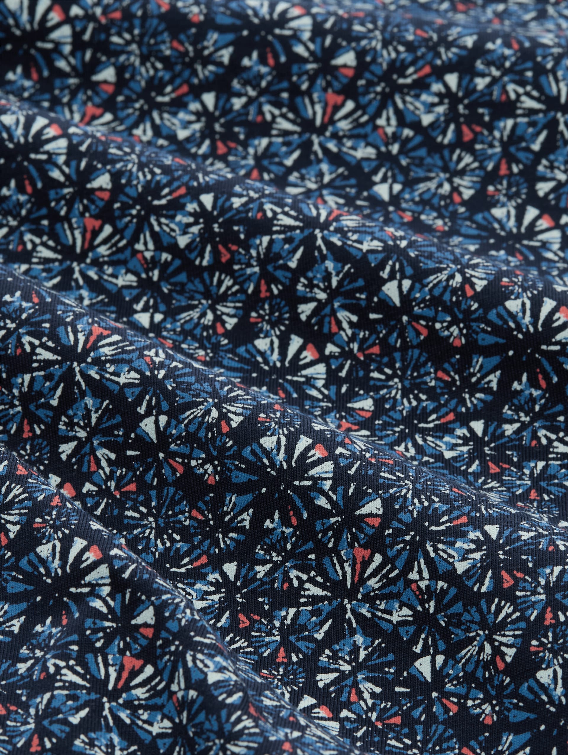 Fitted Poloshirt mit Allover-Print - navy round design
