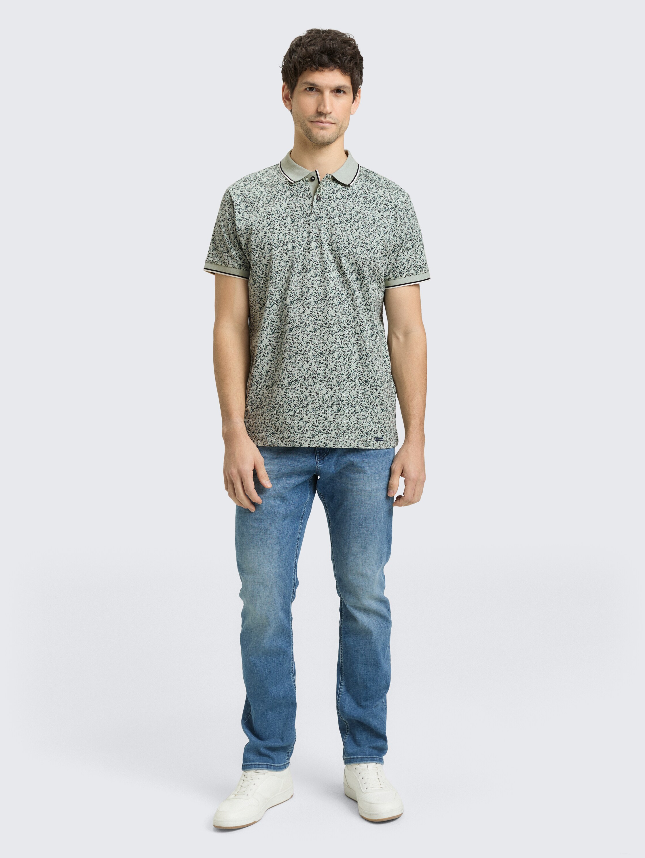 Getailleerd poloshirt met all-over print - mint round design