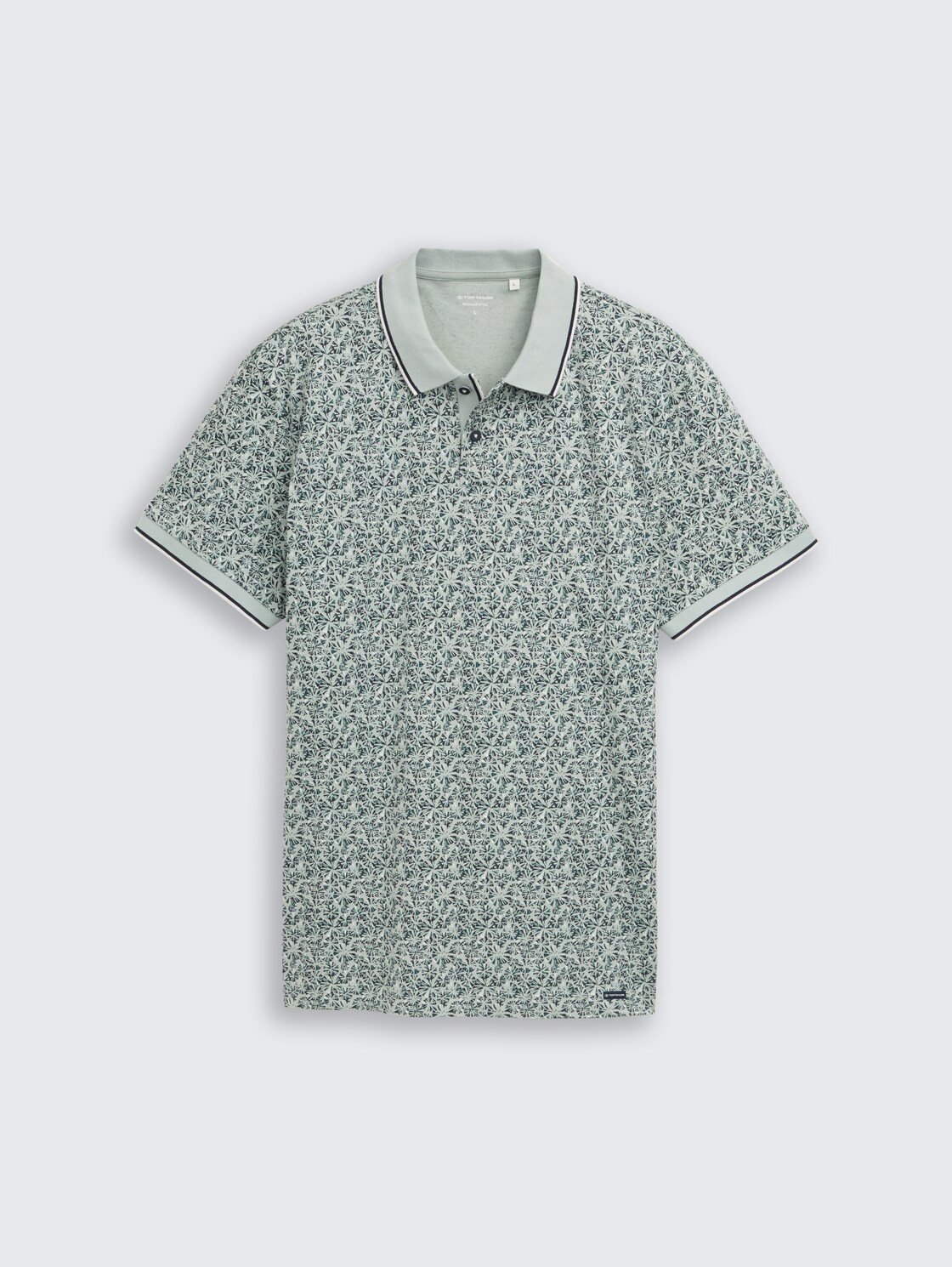 Fitted Poloshirt mit Allover-Print - mint round design