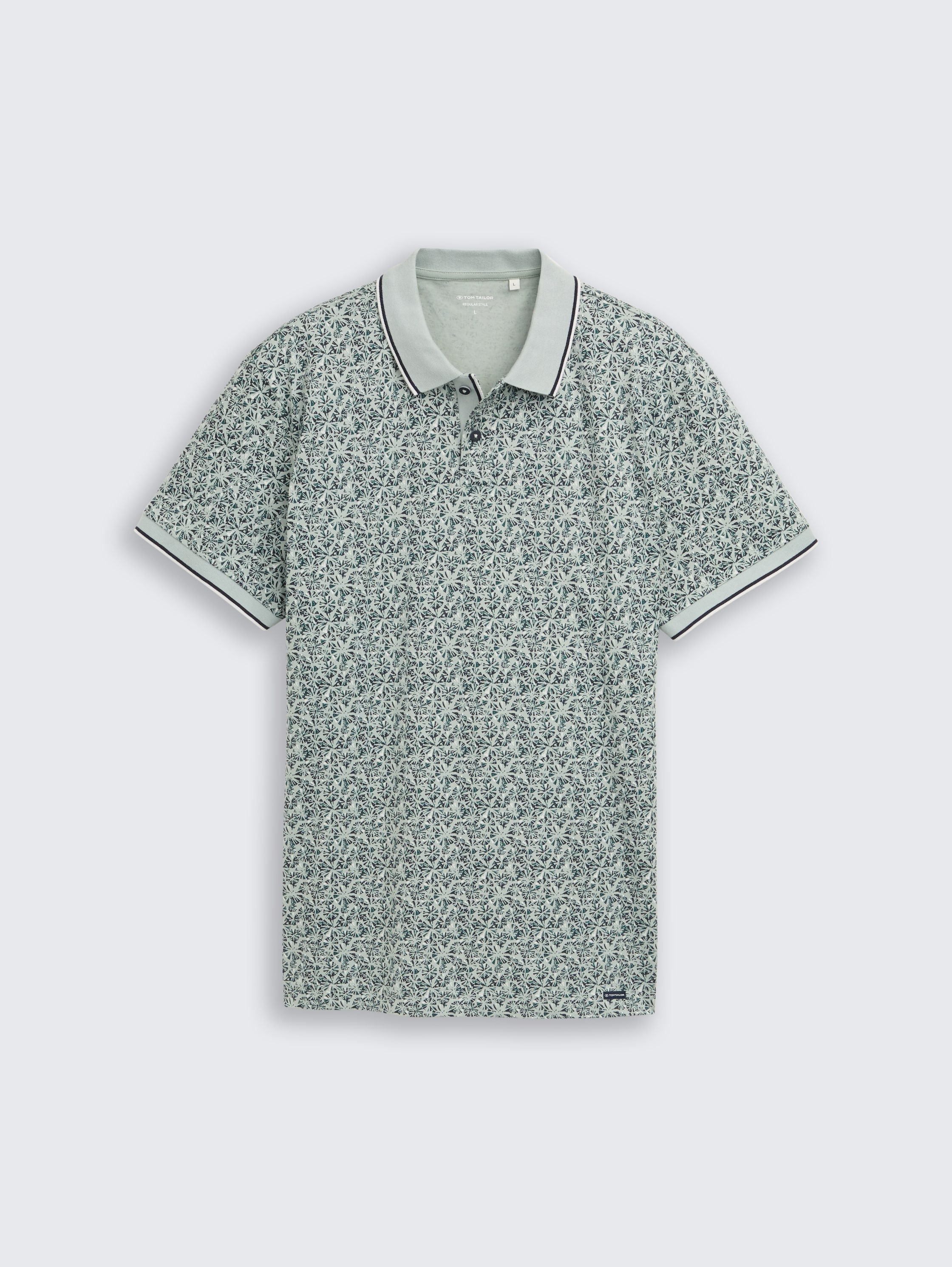 Getailleerd poloshirt met all-over print - mint round design