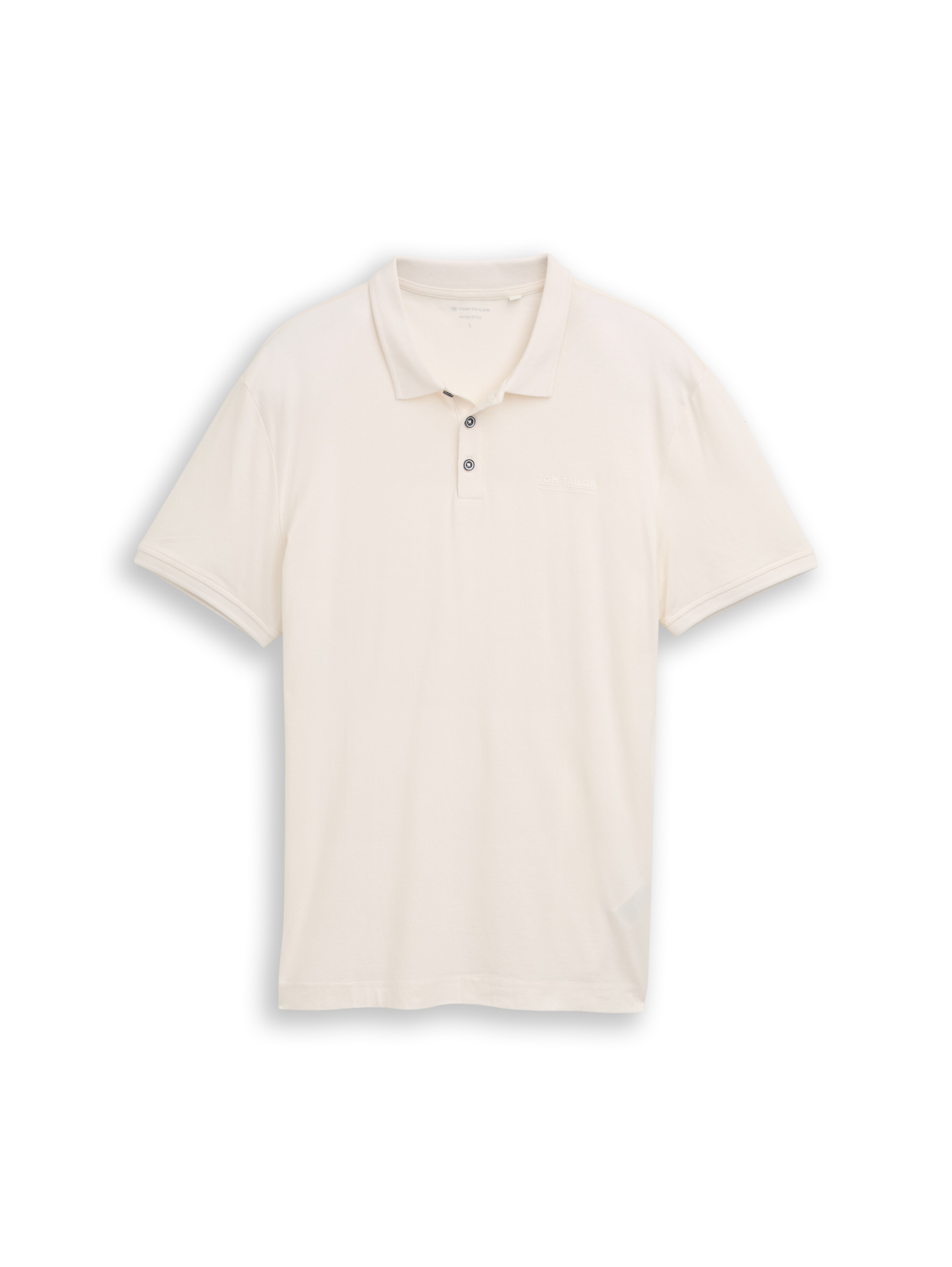 トップス LESS TAILOR Polo collor Shirt Fitted polo shirt with logo print in blue by Tom Tailor