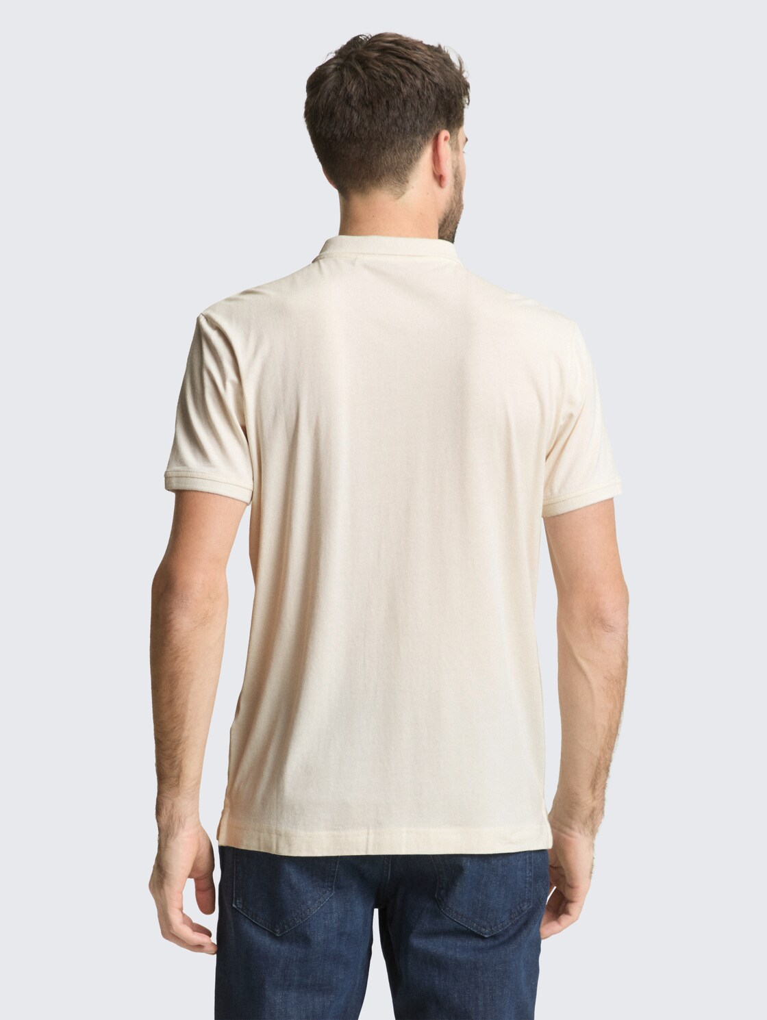 Fitted Poloshirt mit Logo-Print - Gardenia White