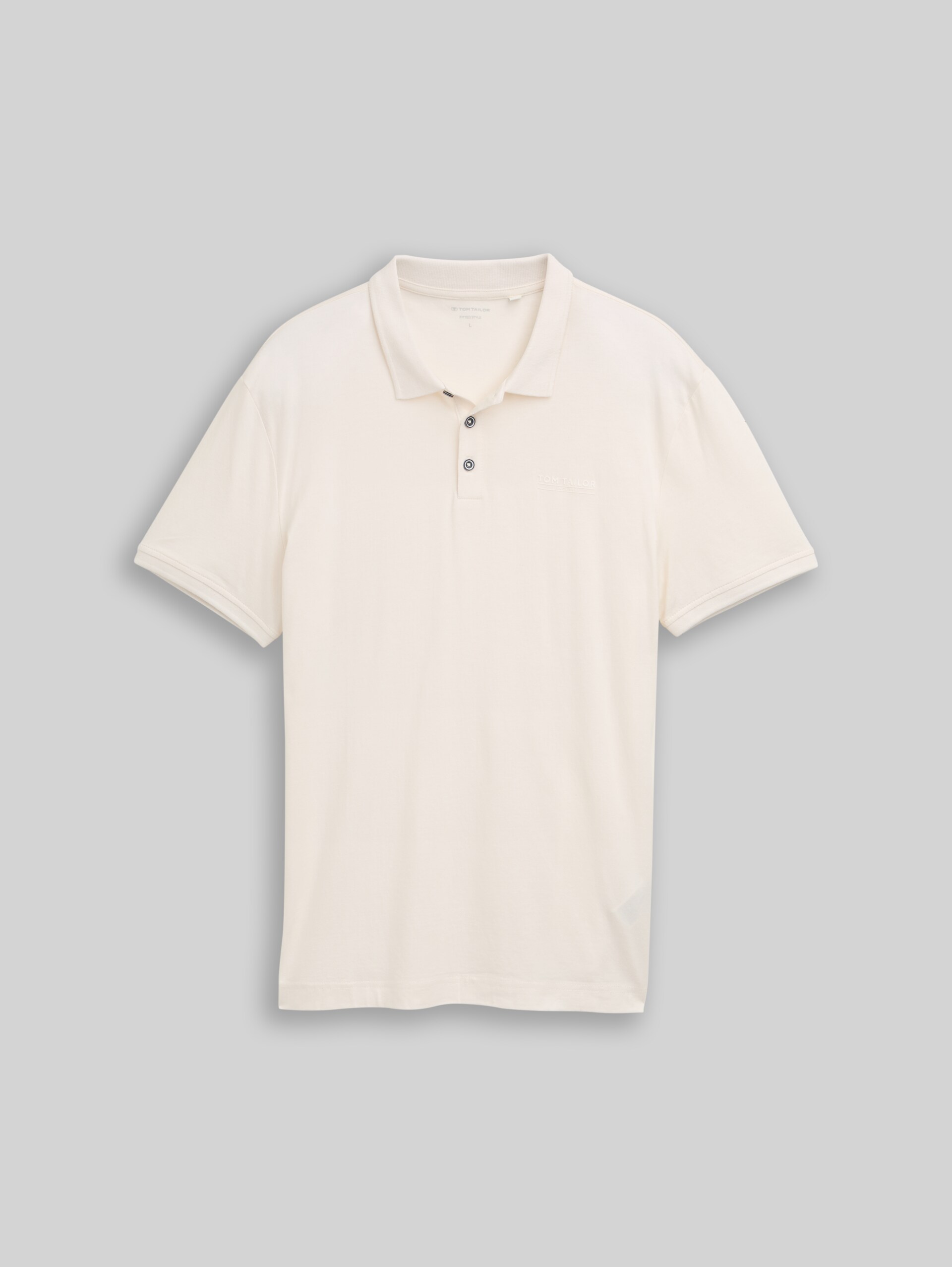Fitted polo shirt with logo print - Gardenia White