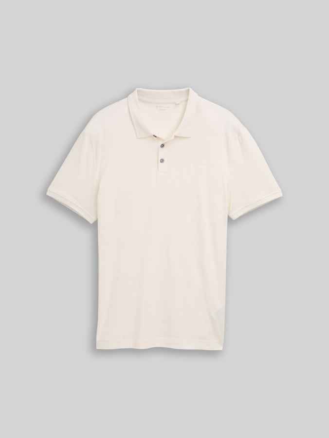 Fitted Poloshirt mit Logo-Print von Men, Gardenia White