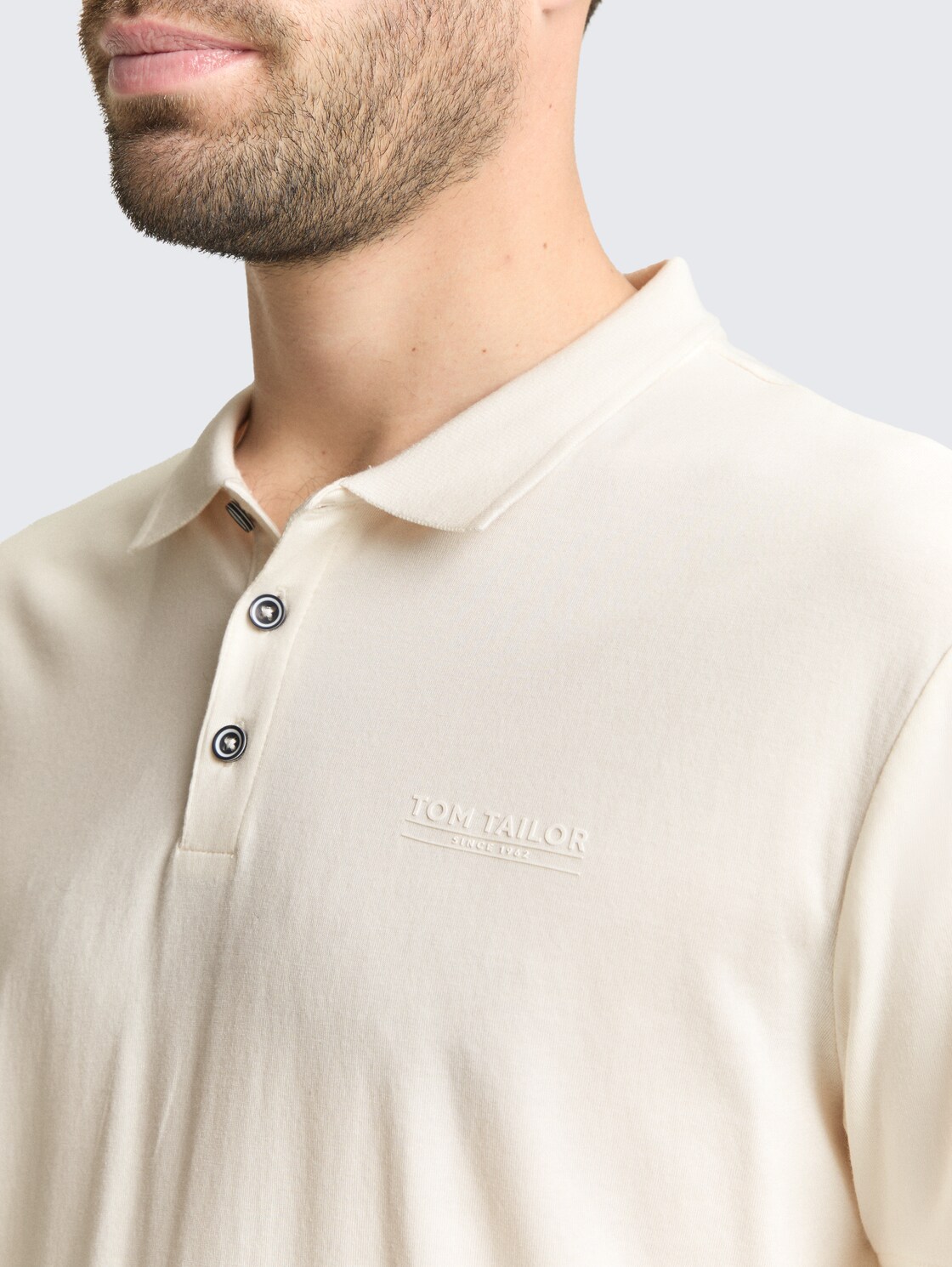 Fitted Poloshirt mit Logo-Print - Gardenia White