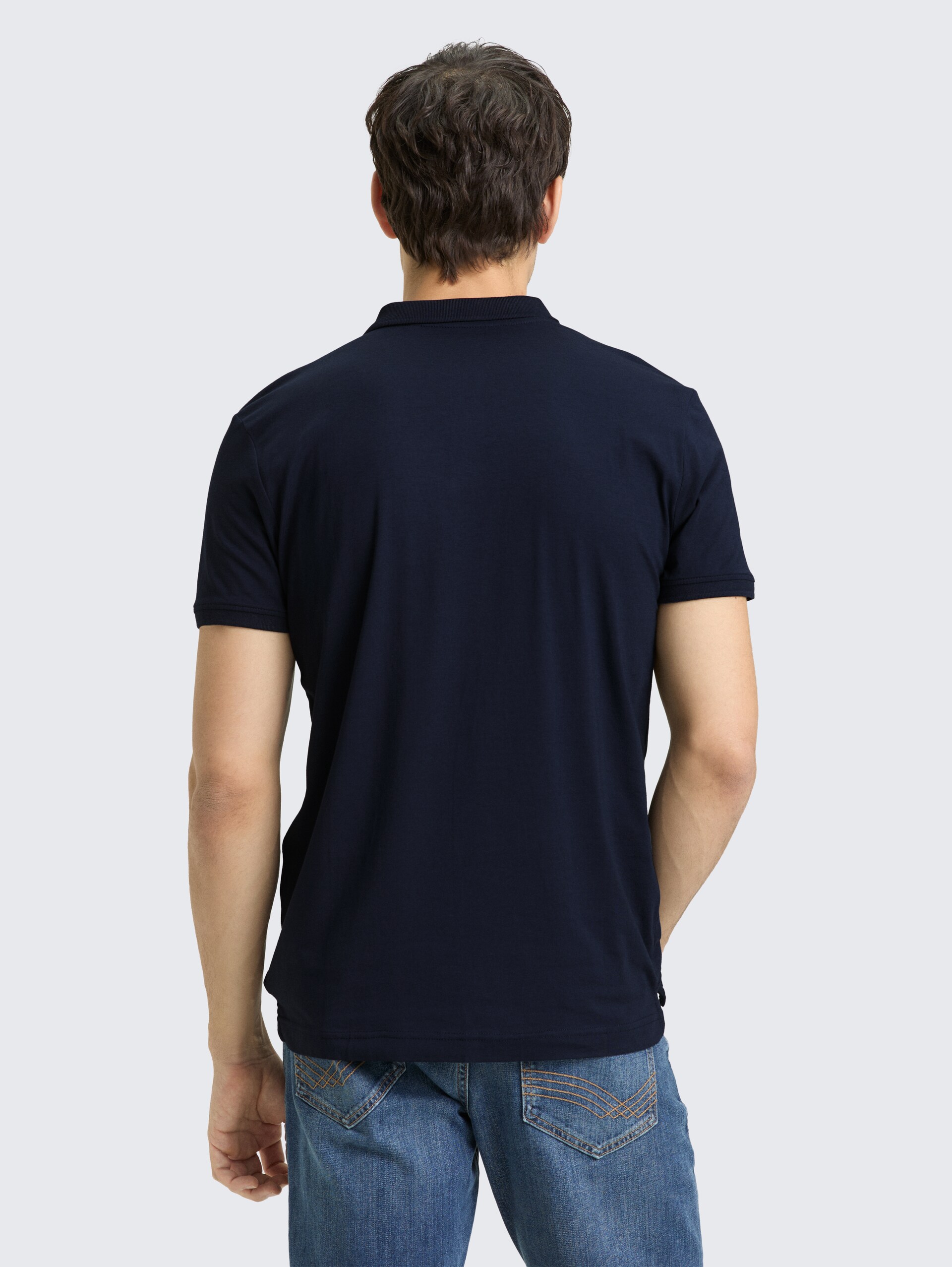Fitted Poloshirt mit Logo-Print - sky captain blue