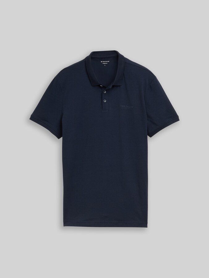 Getailleerd poloshirt met logoprint door Men, sky captain blue