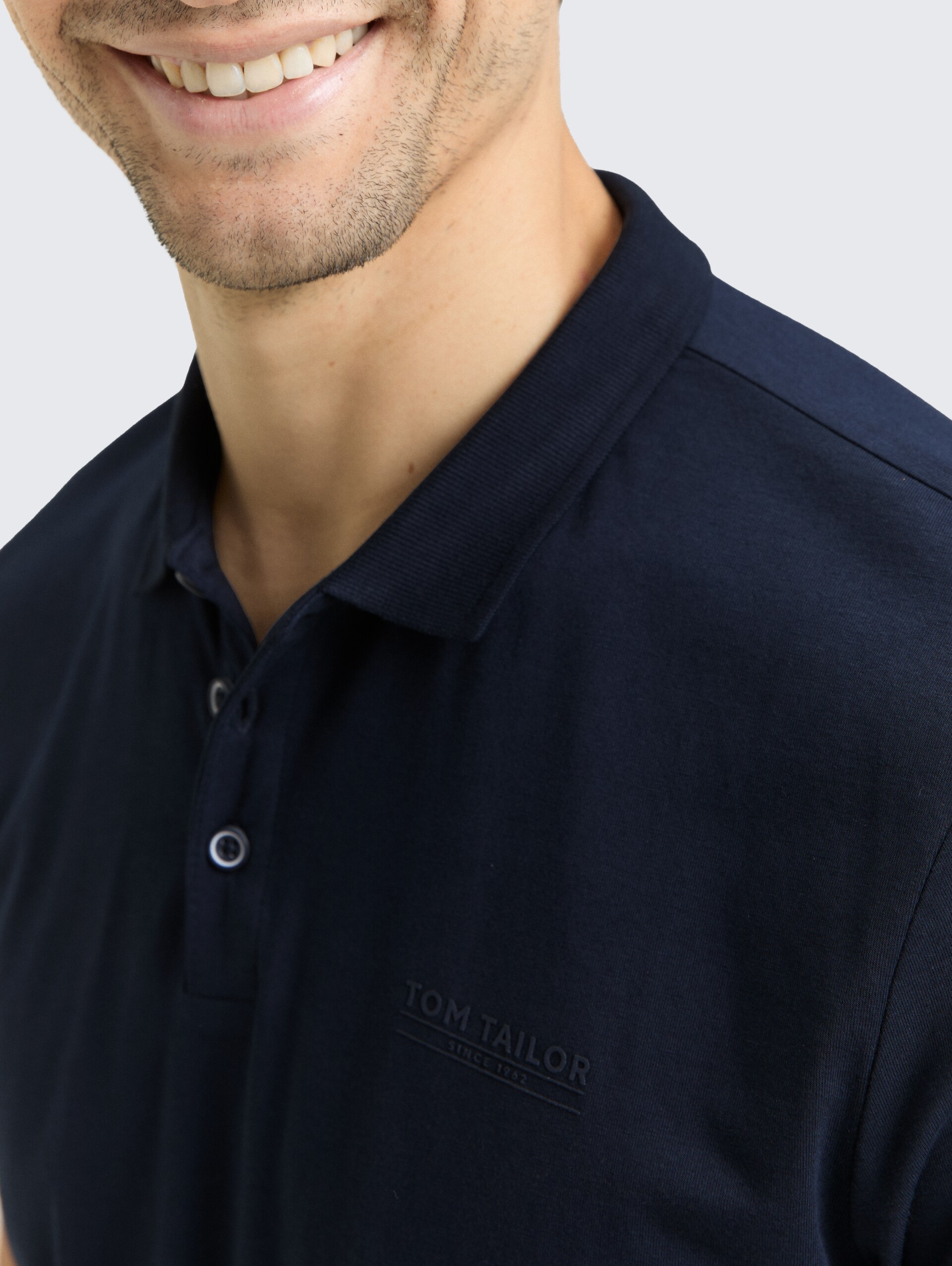 Fitted Poloshirt mit Logo-Print - sky captain blue