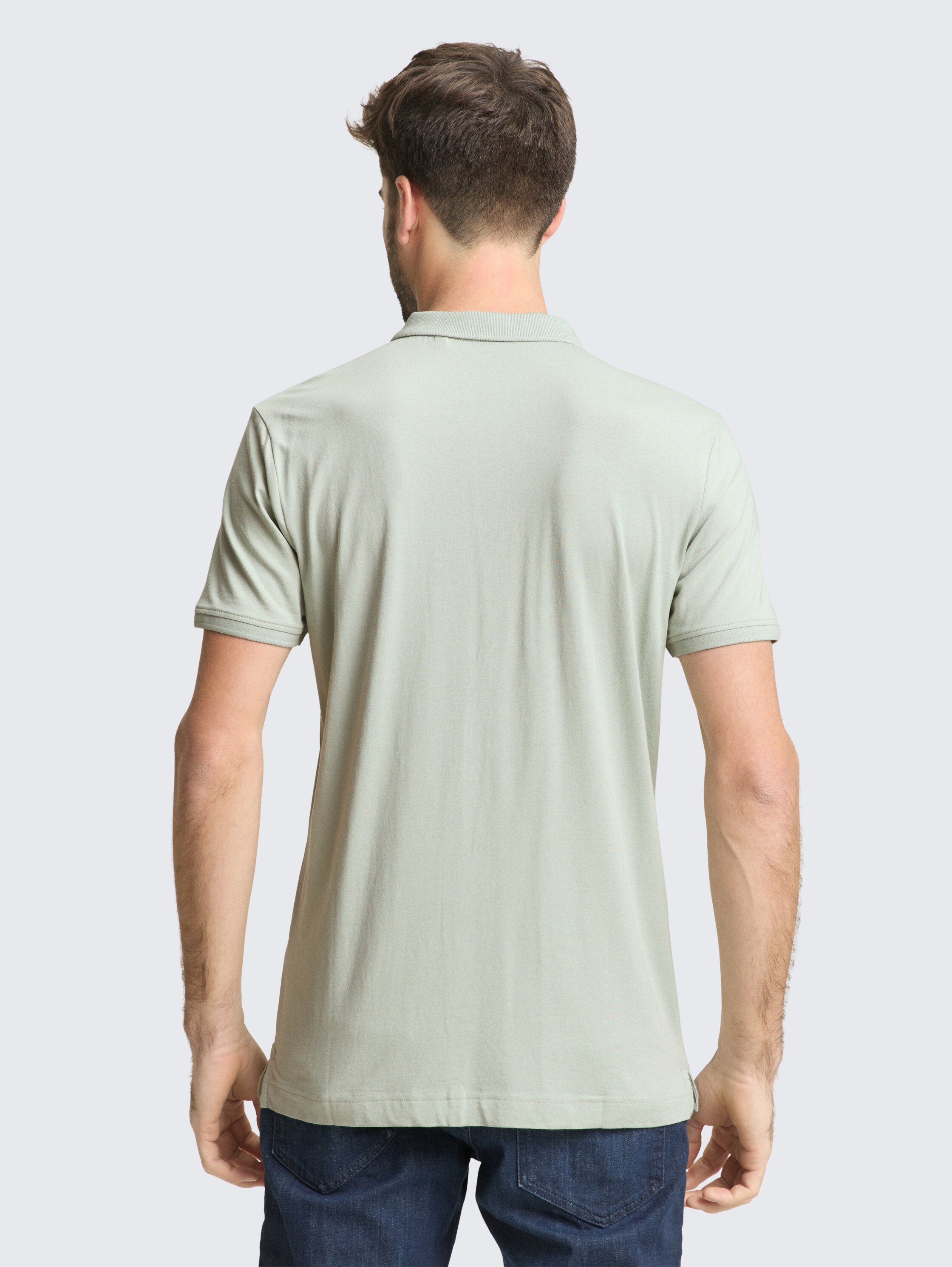 Polo ajusté avec logo imprimé - soft greyish green