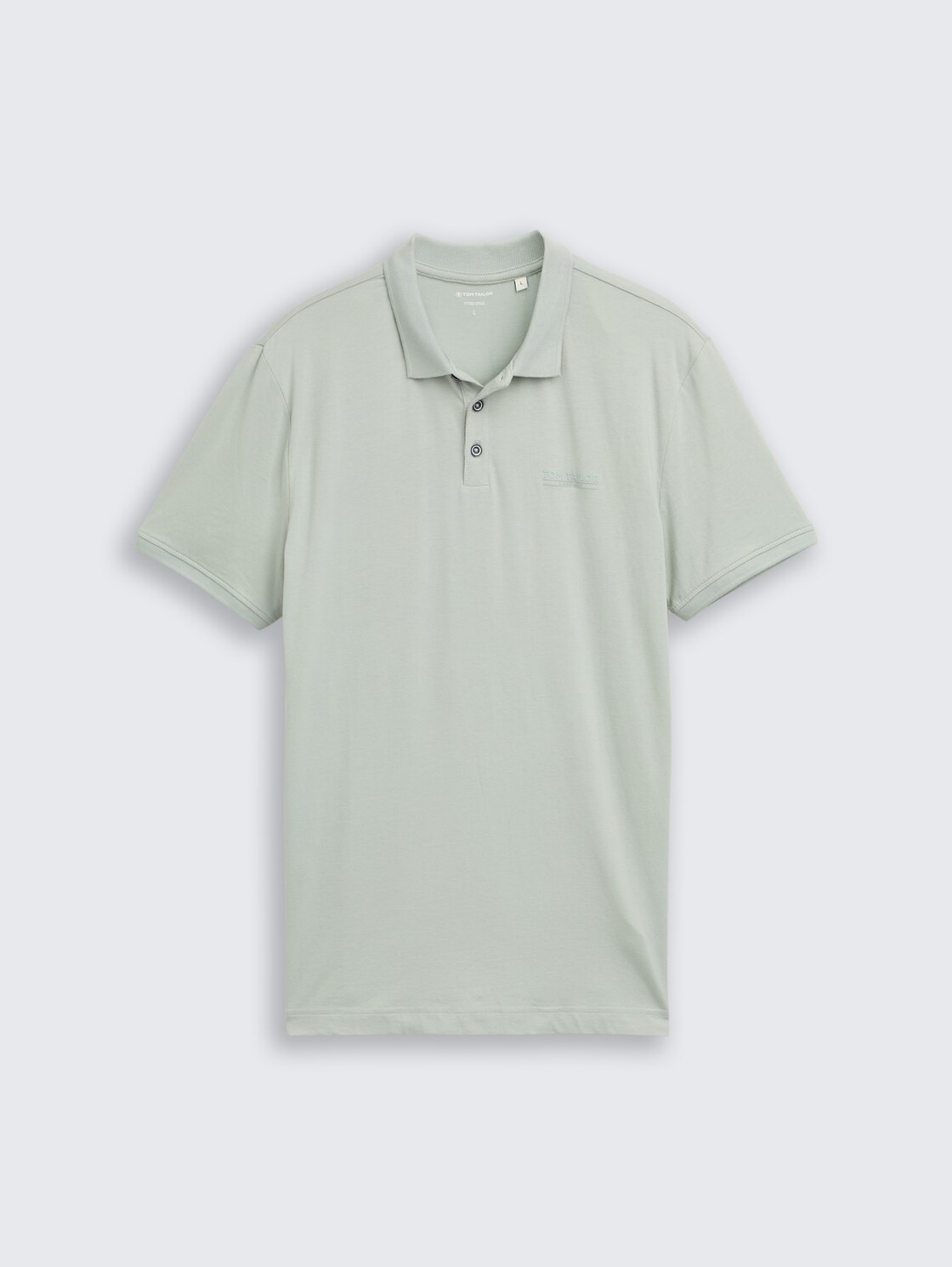 Fitted Poloshirt mit Logo-Print - soft greyish green