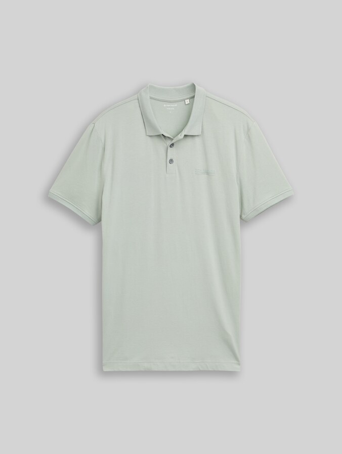 Fitted Poloshirt mit Logo-Print von Men, soft greyish green