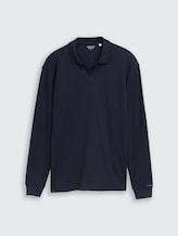 Langarm Poloshirt mit Waffelstruktur - sky captain blue