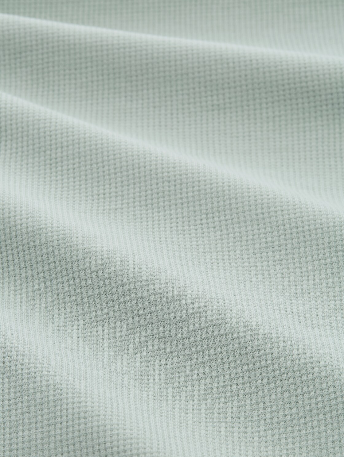 Langarm Poloshirt mit Waffelstruktur - soft greyish green