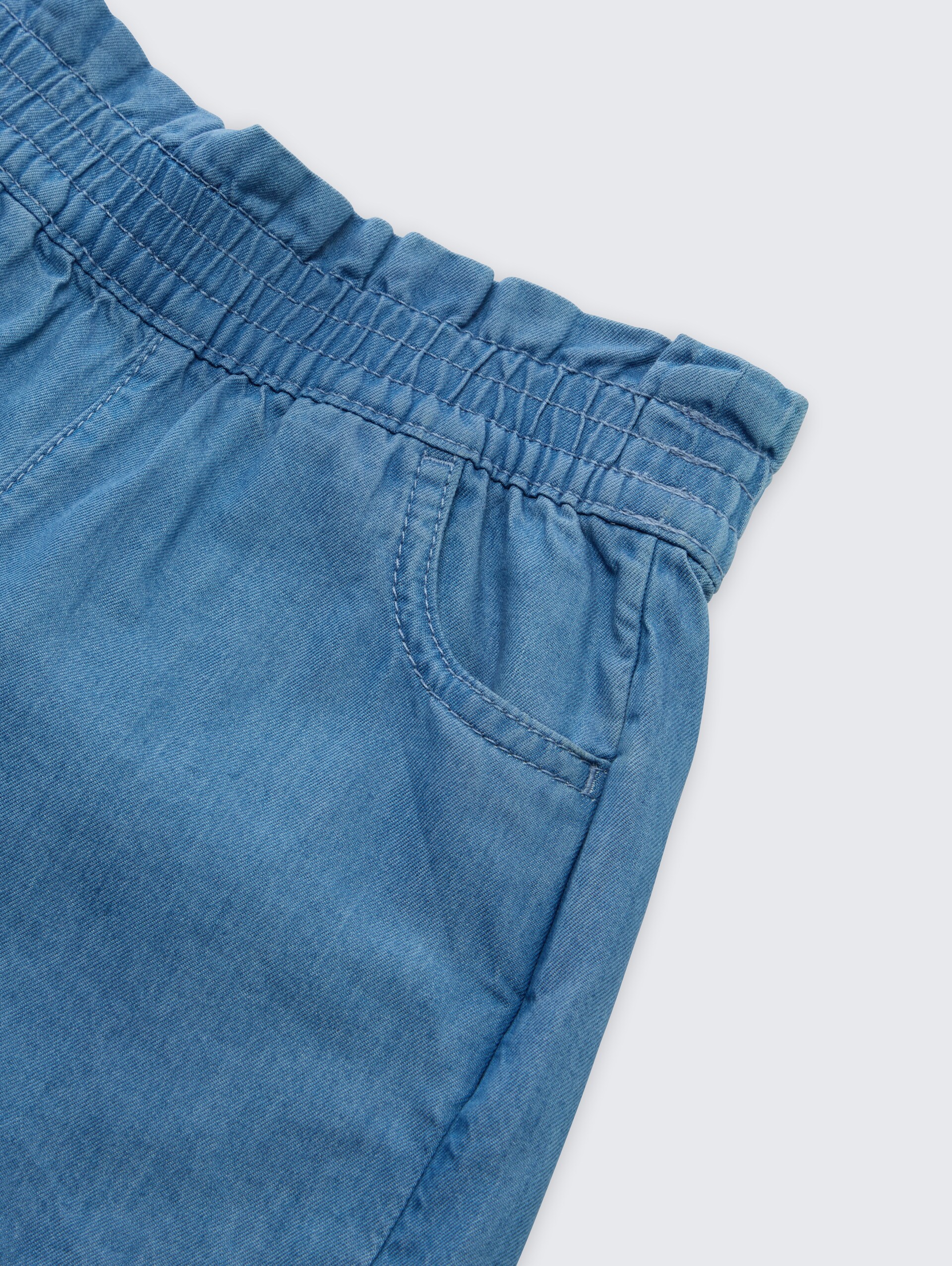 Jeansshorts - mid stone bright blue denim - Detailaanzicht model